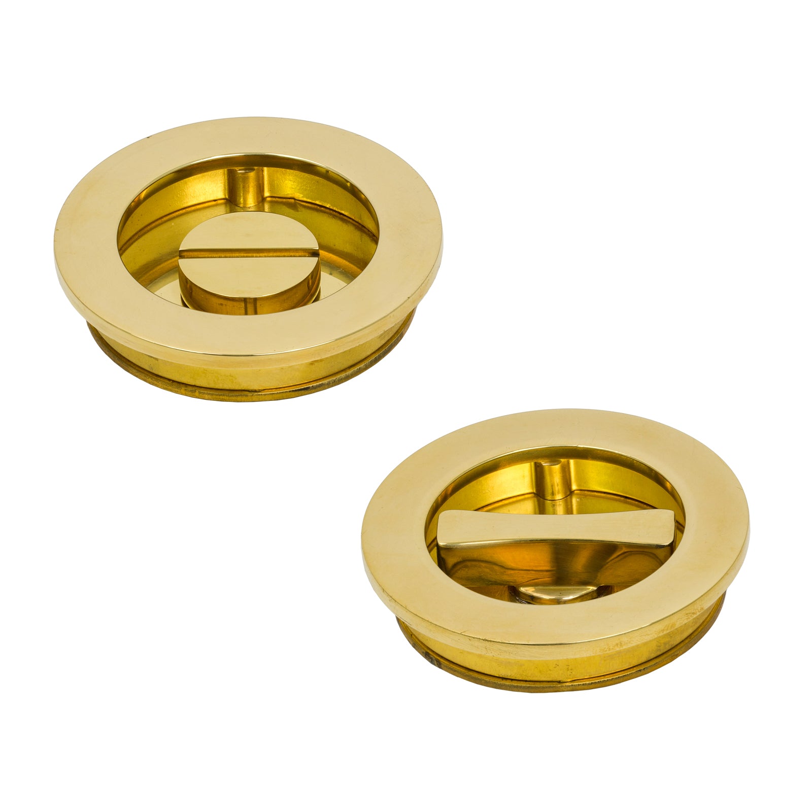 Plain Round Flush Pull - Privacy Set