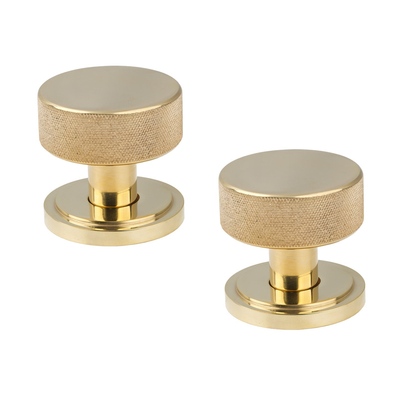 Polished Brass Art Deco Brompton Mortice Knobs