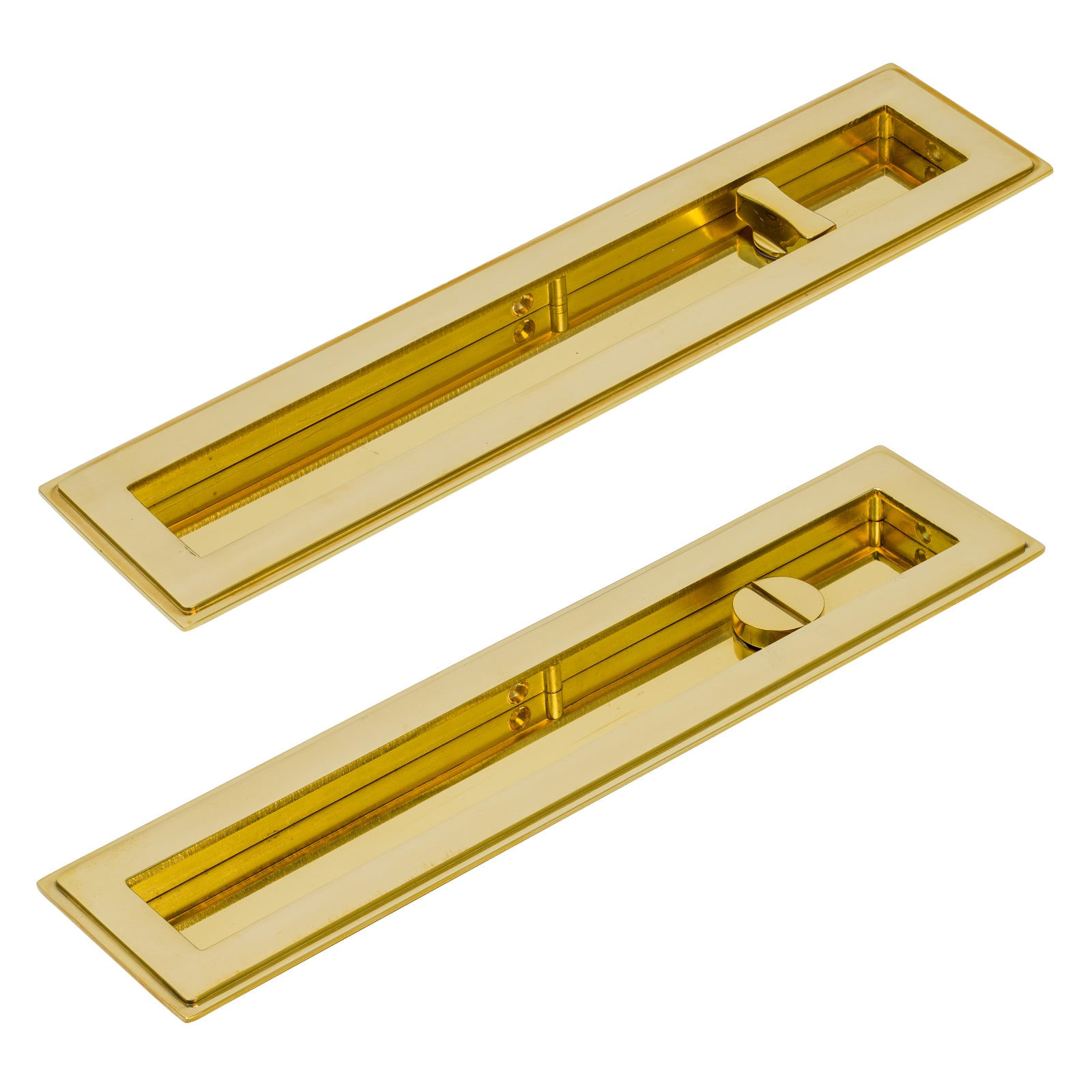 Art Deco Rectangular Flush Pull - Privacy Set