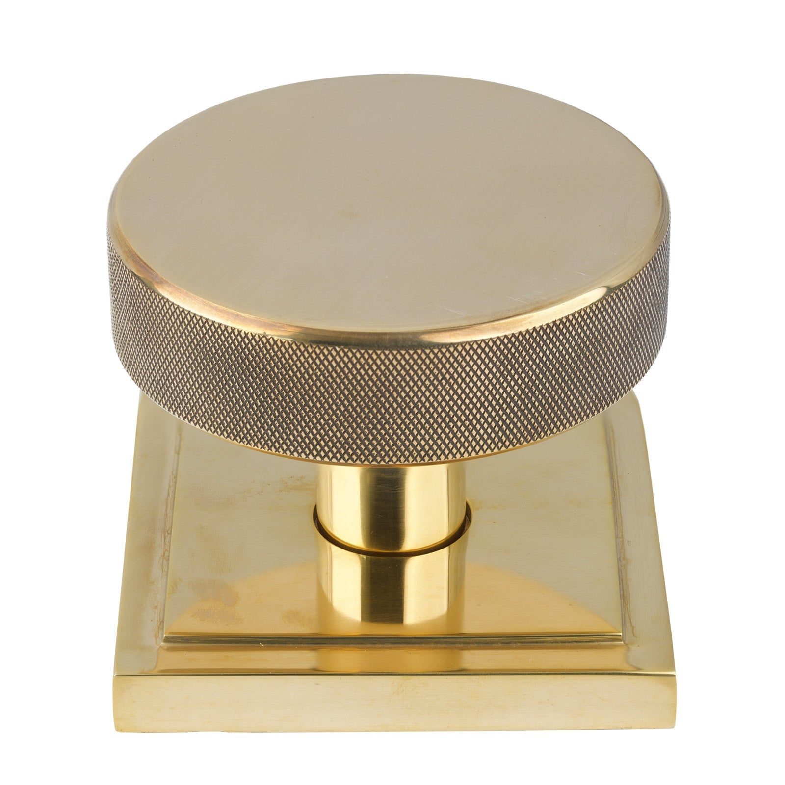 Polished Brass Square Brompton Centre Door Knob