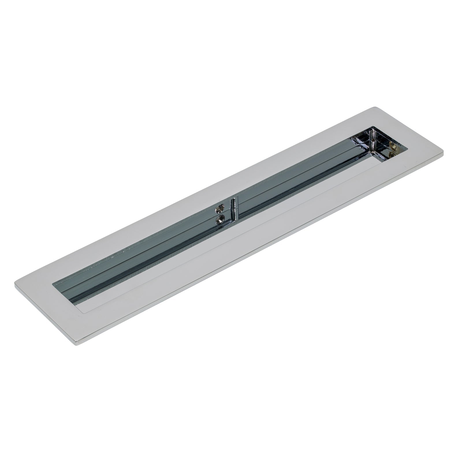 250mm Polished Chrome Plain Rectangular Flush Pull 