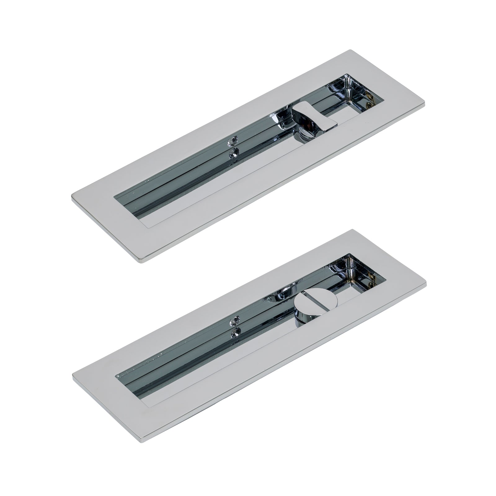 Plain Rectangular Flush Pull - Privacy Set