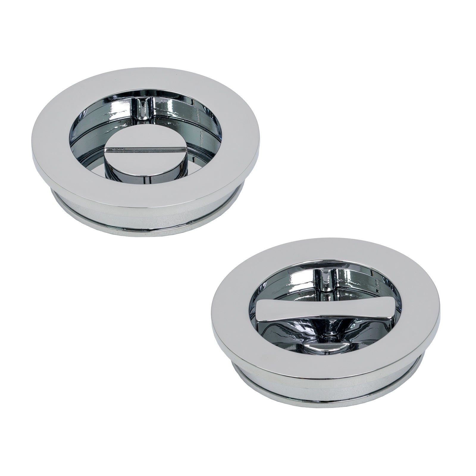 Plain Round Flush Pull - Privacy Set