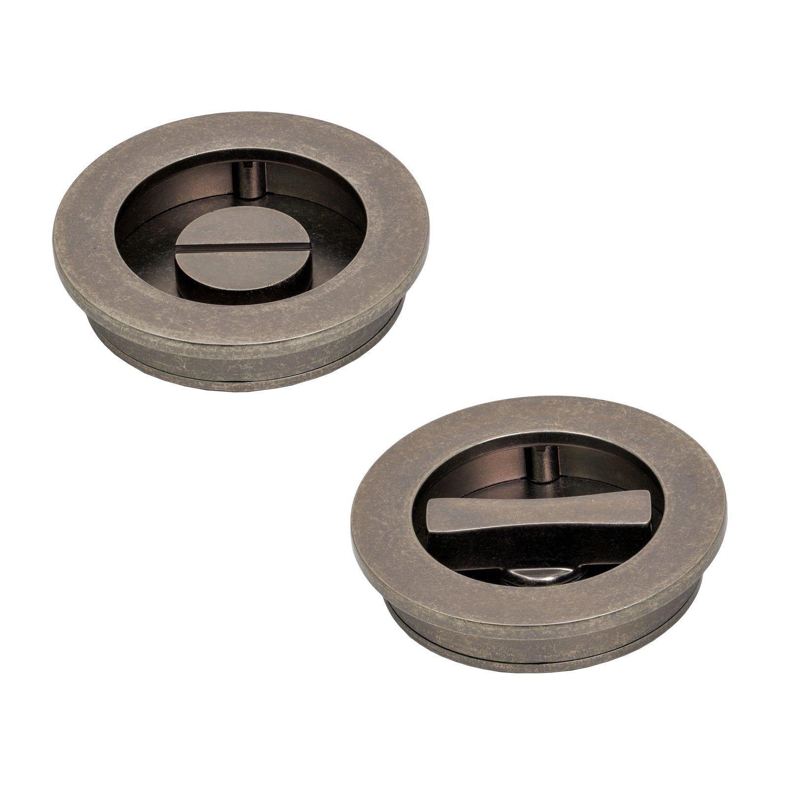 Plain Round Flush Pull - Privacy Set