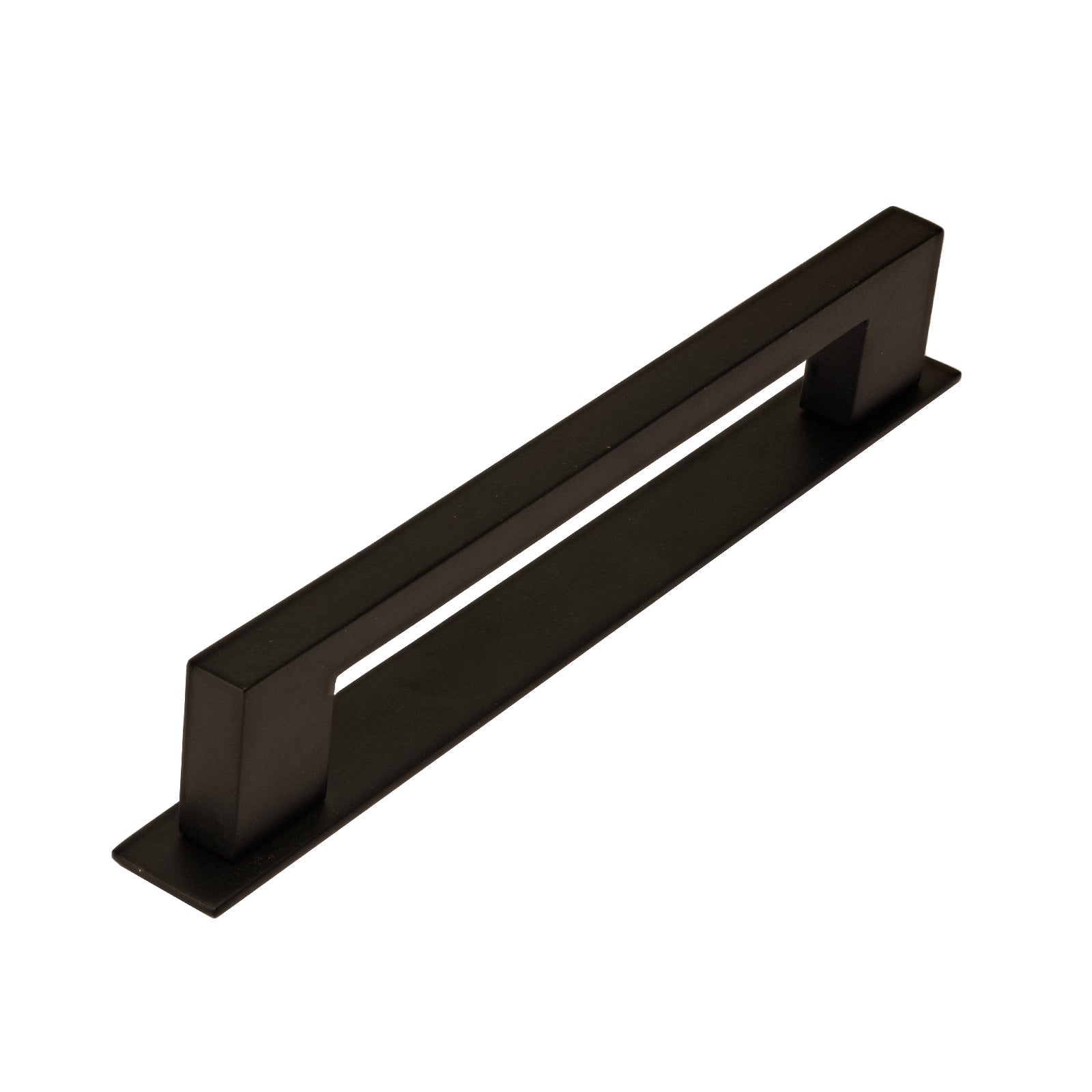 bronze large rectangular pull handle, kitchen cupboard handle on backplate