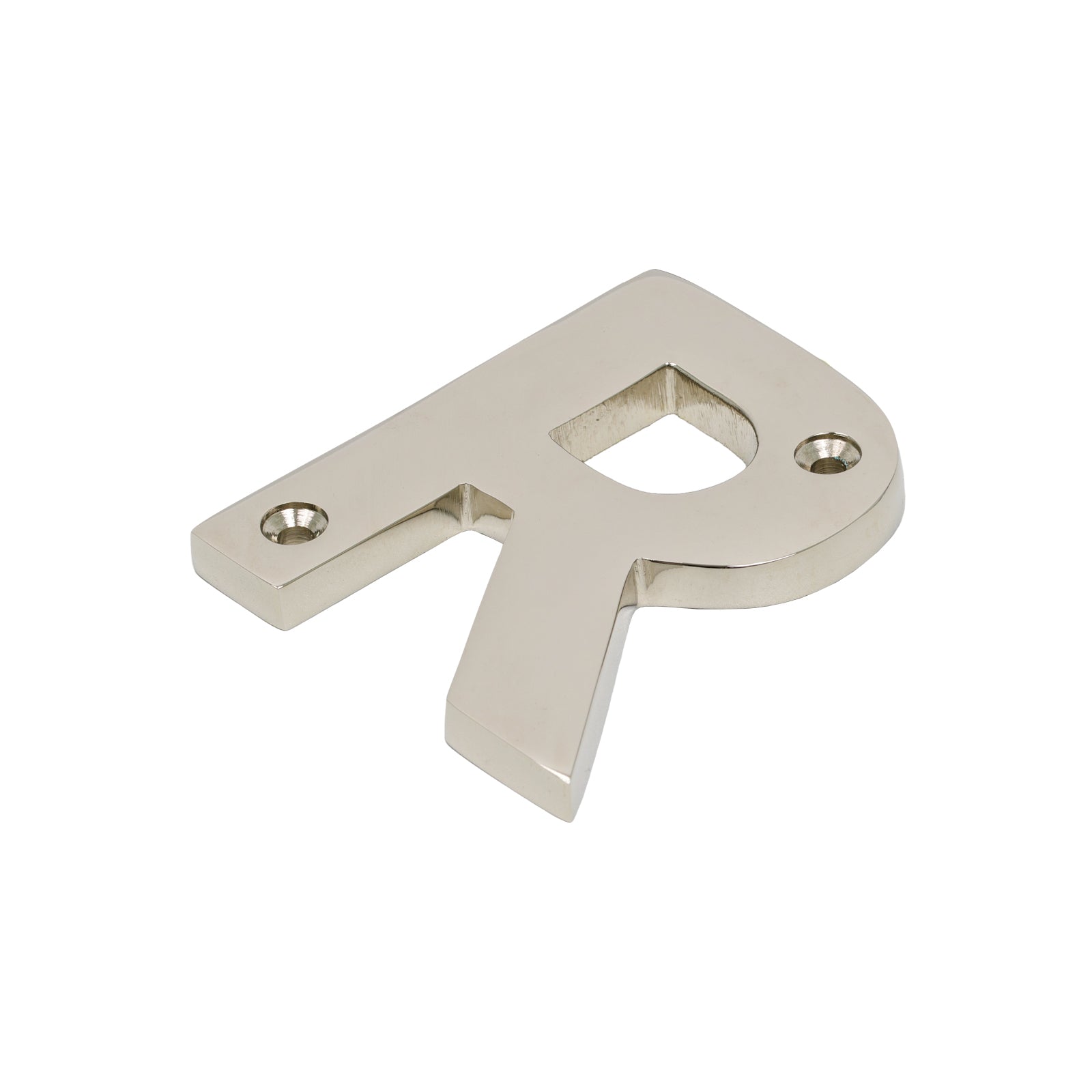 SHOW Image of Polished Nickel Front Door Letter R