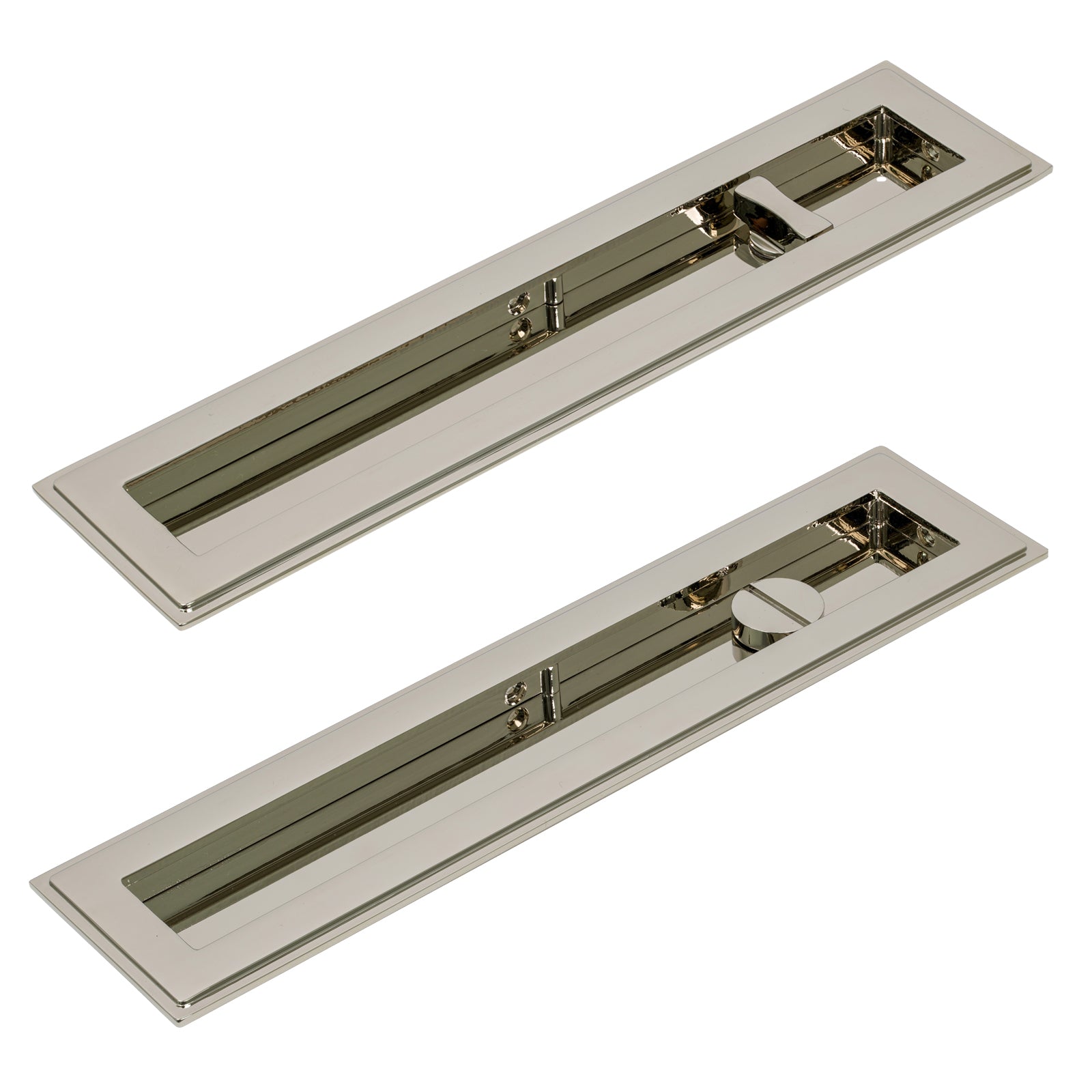 Art Deco Rectangular Flush Pull - Privacy Set