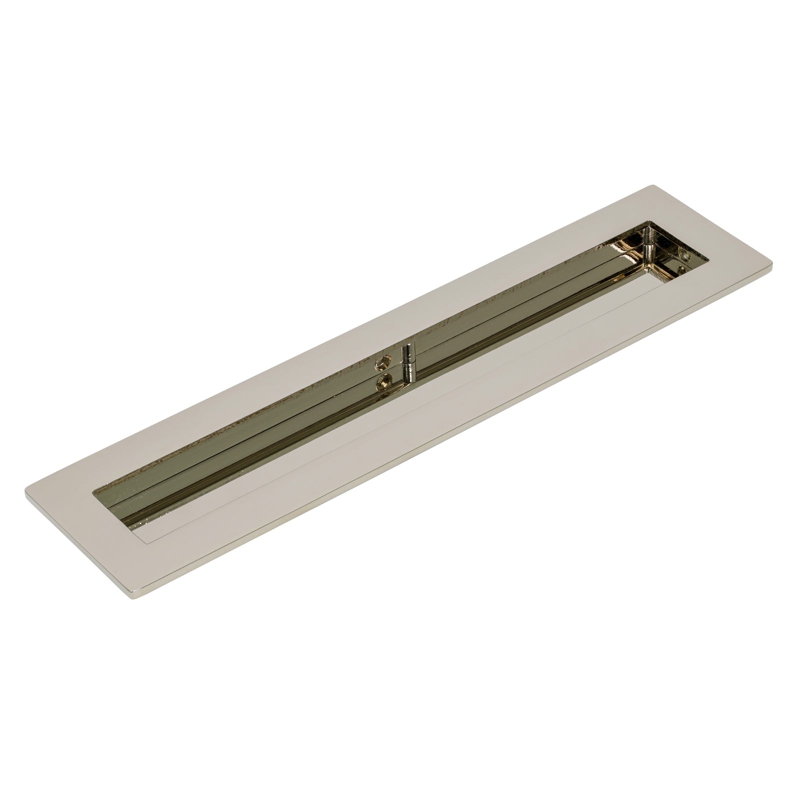 250mm Polished Nickel Plain Rectangular Flush Pull 