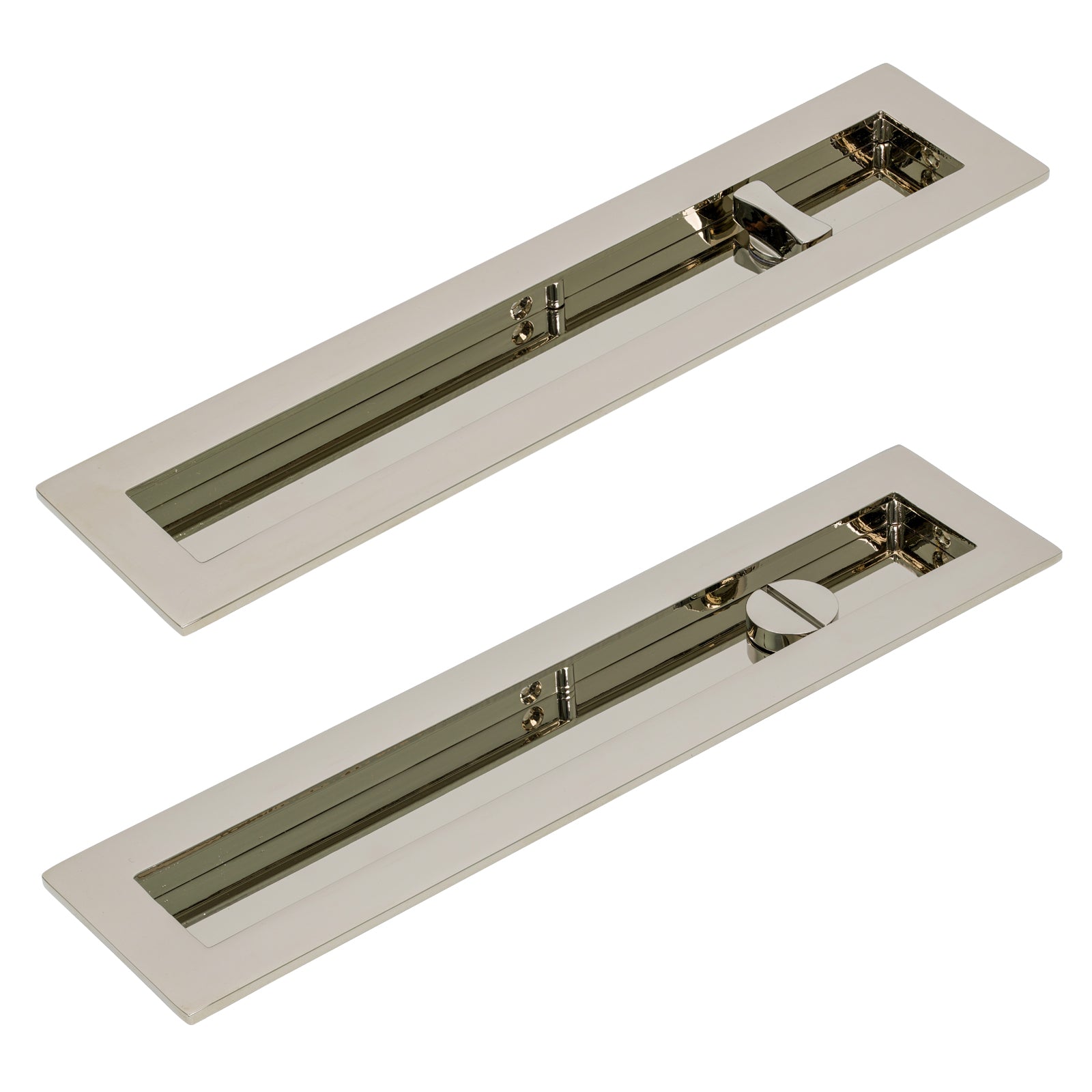 Plain Rectangular Flush Pull - Privacy Set