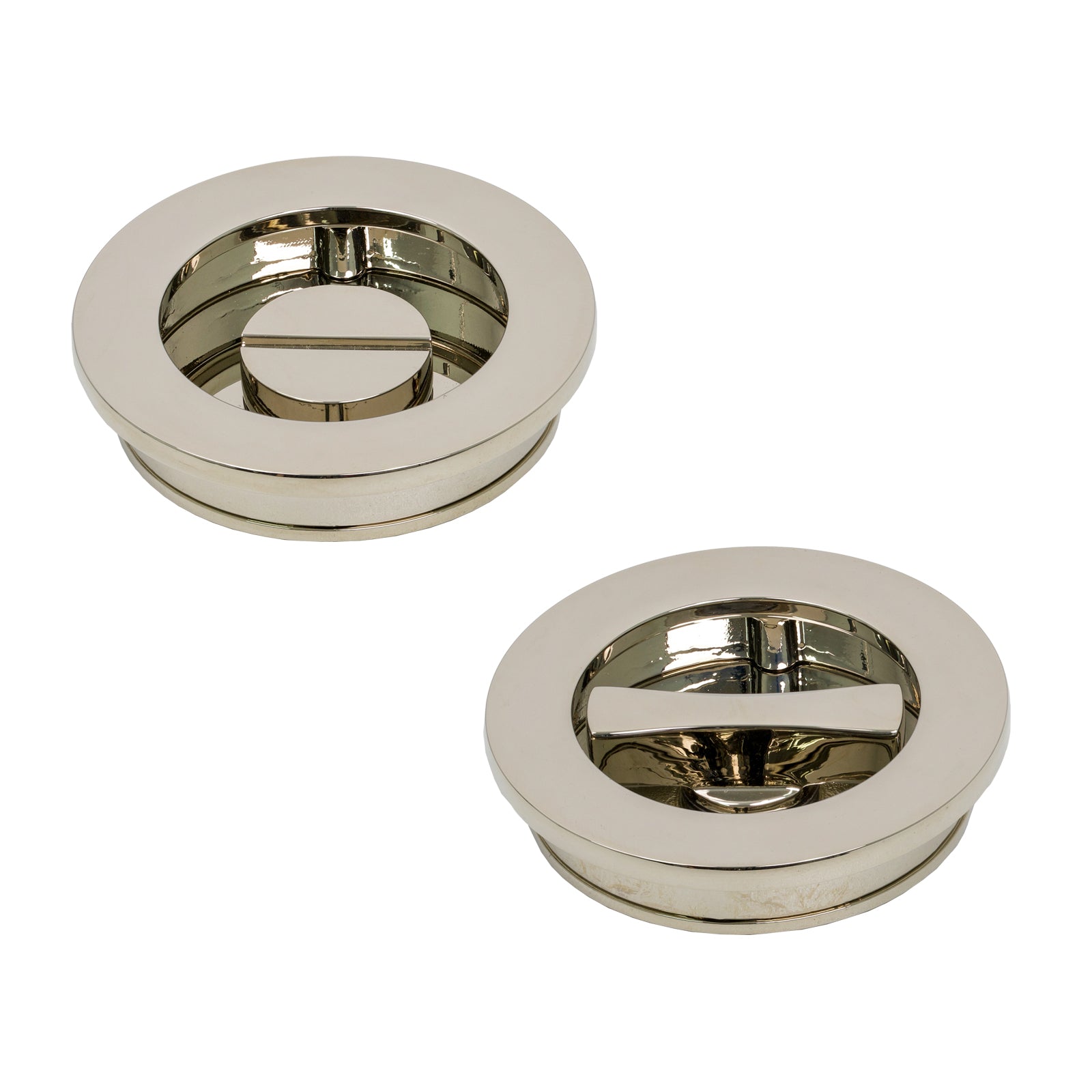 Plain Round Flush Pull - Privacy Set