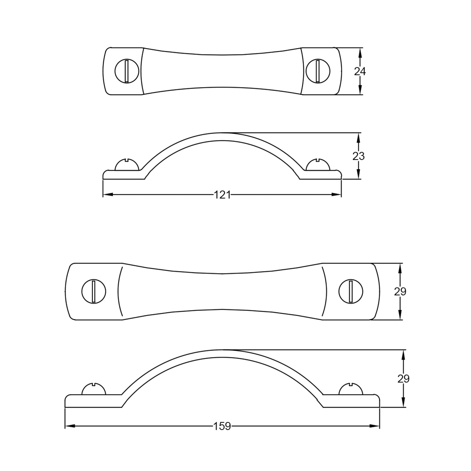 Hutton Pewter Cupboard Handle JPEG Drawing SHOW