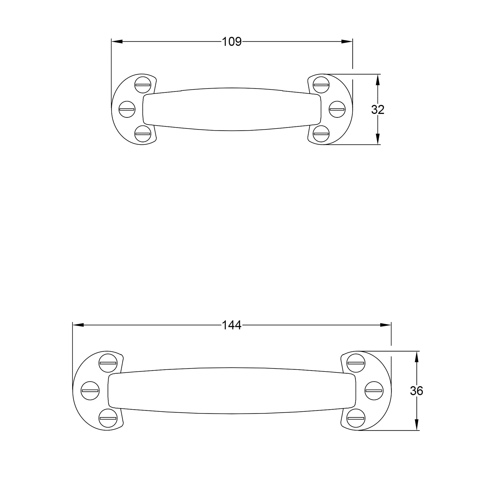 Wilton Pewter Cupboard Handle JPEG Drawing SHOW