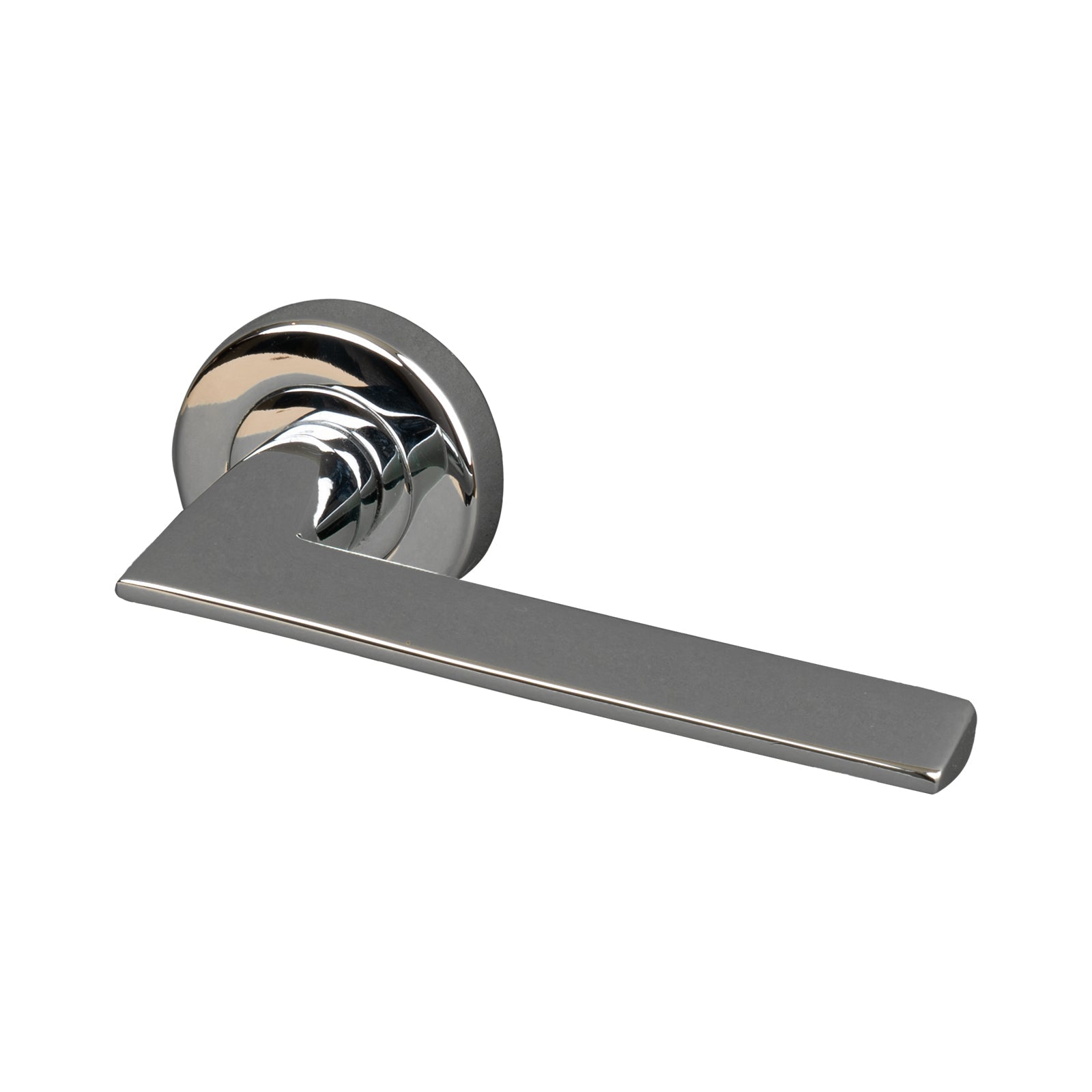 polished chrome lever on rose, concealed fixings, modern handle SHOW