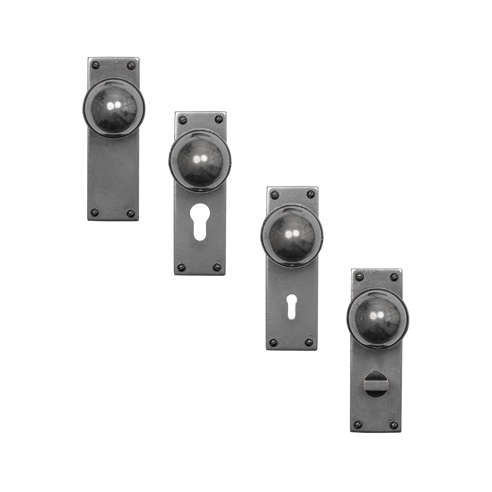 Pelton Pewter Door Knobs On Narrow Backplate