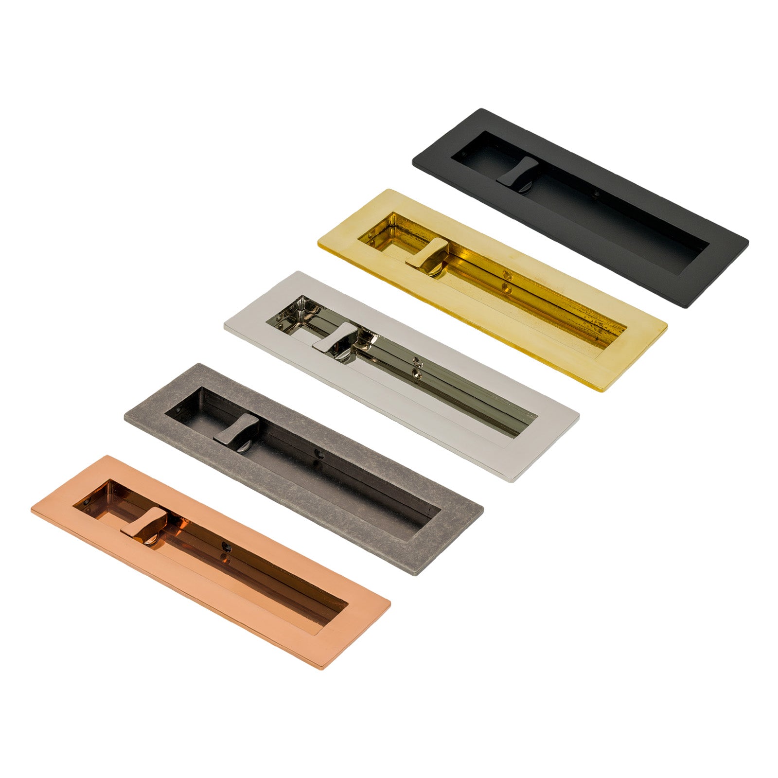 Plain Rectangular Flush Pull - Privacy Set