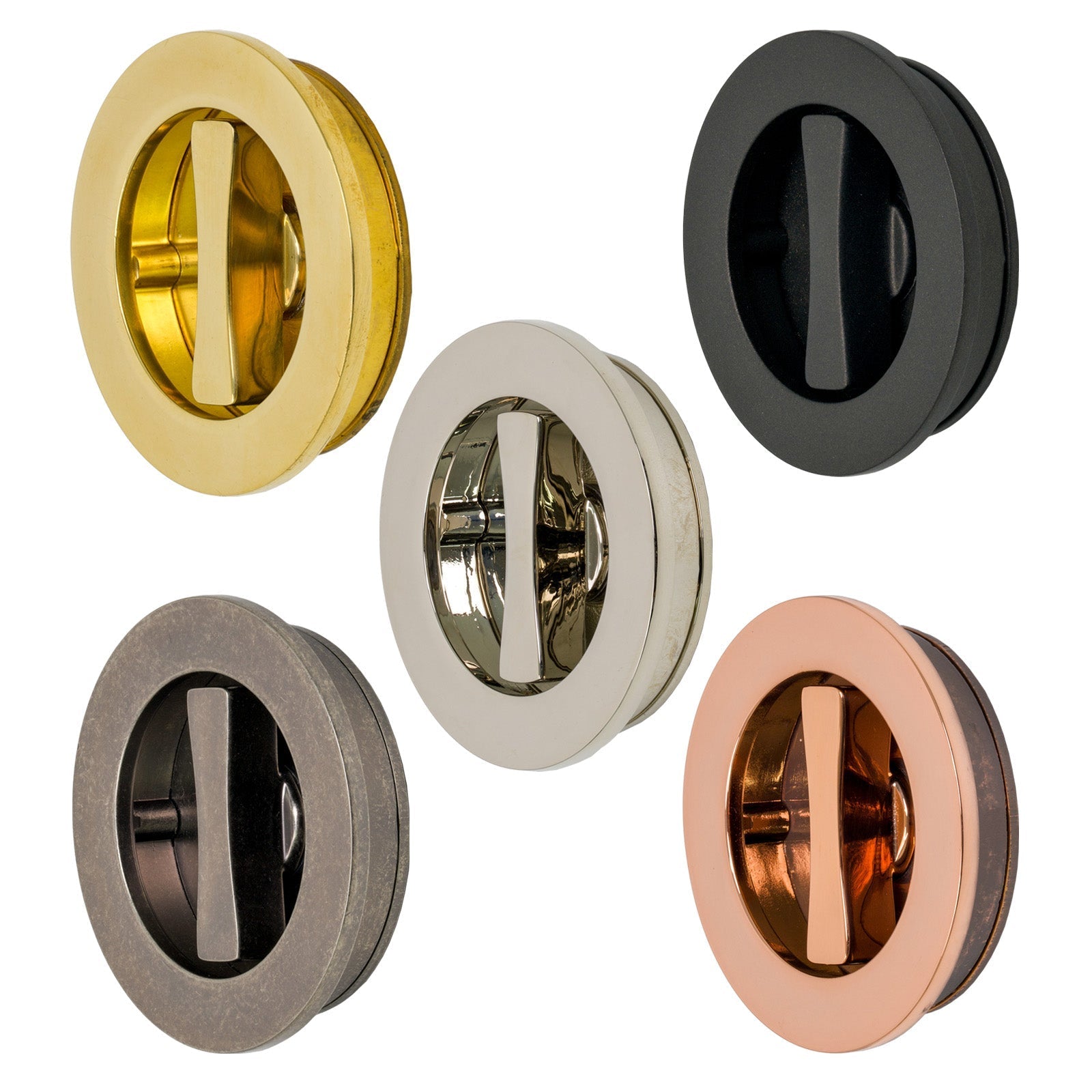 Level Image of Plain Round Flush Pull - Privacy Set