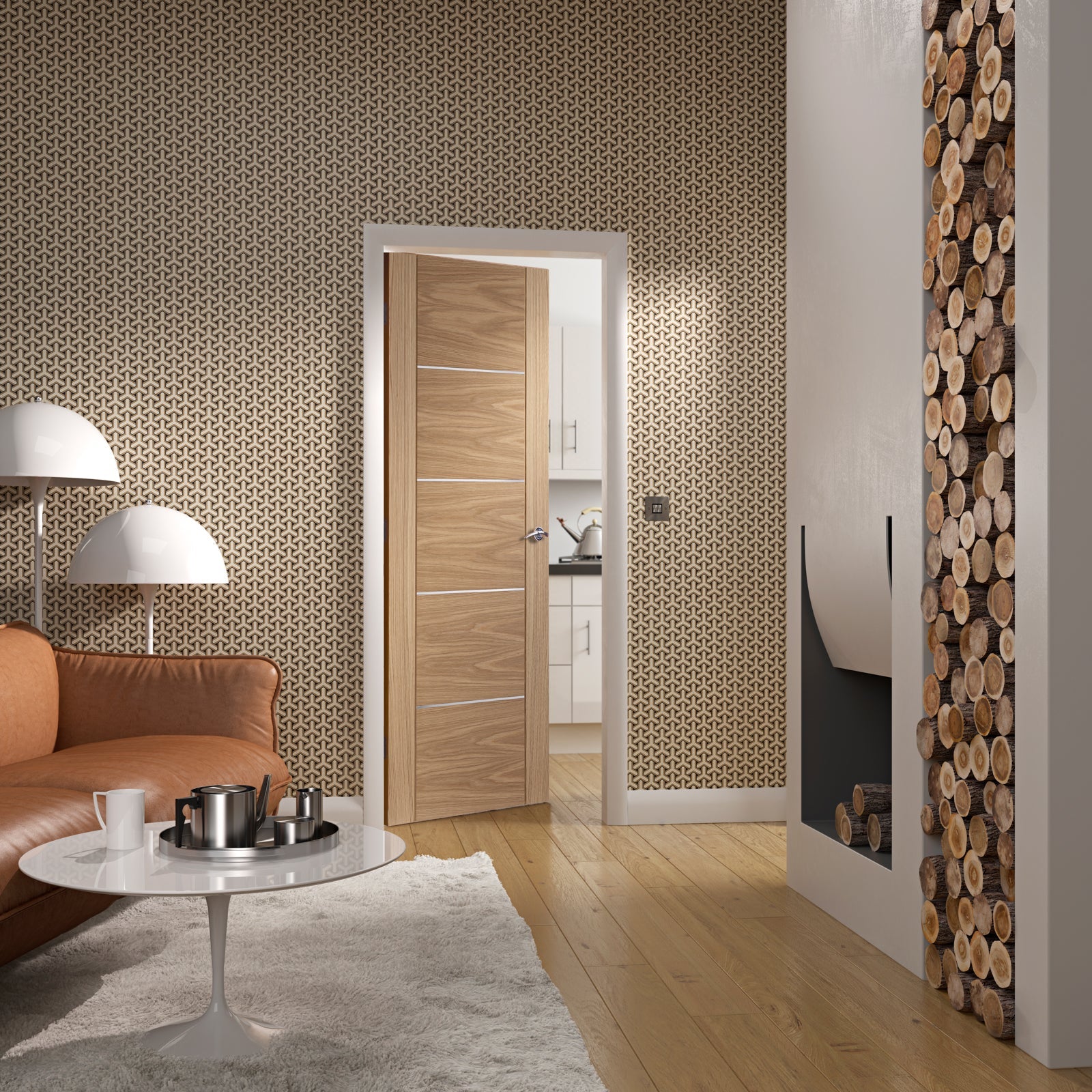 SHOW Internal Oak Portici Fire Door lifestyle