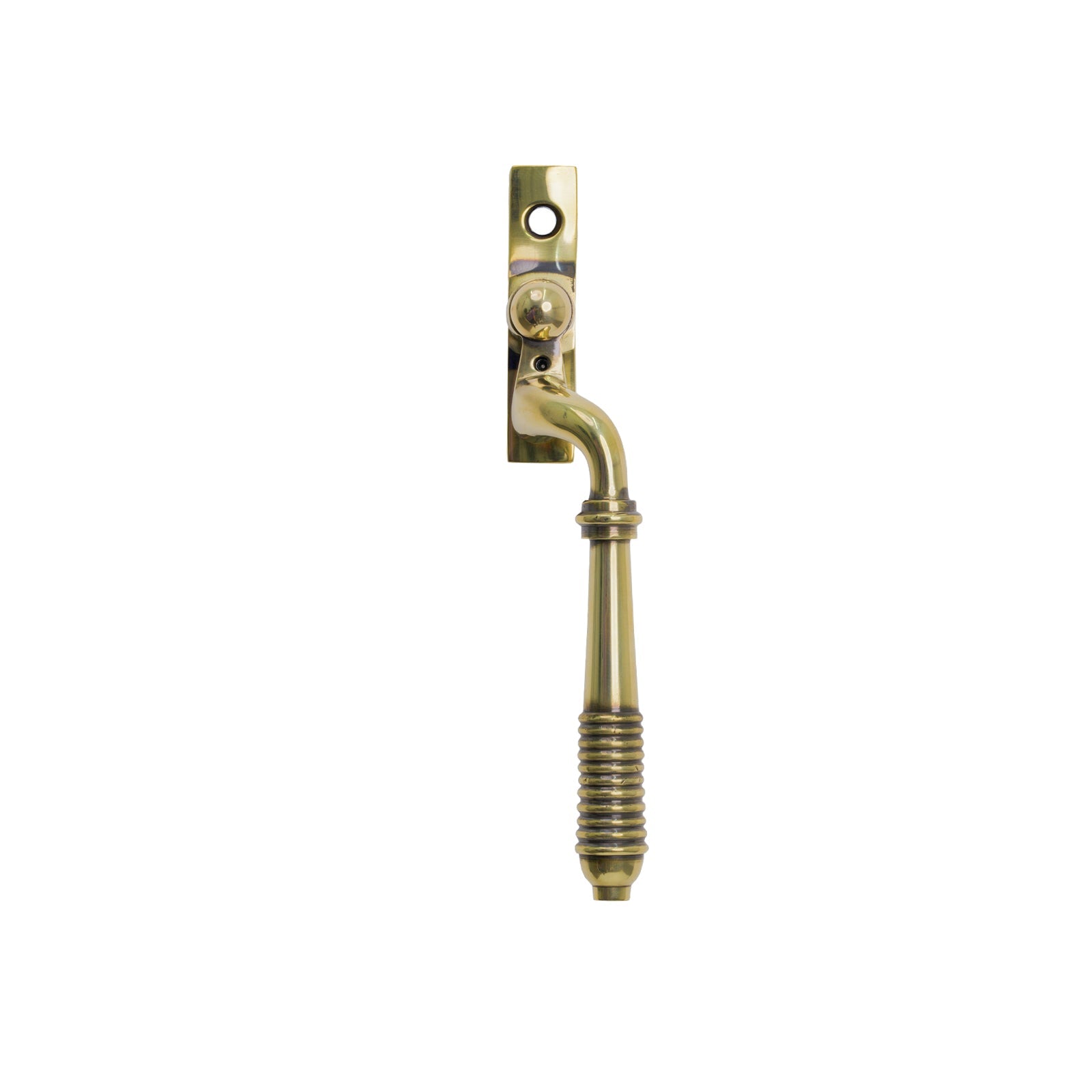 RH Aged Brass Reeded Espagnolette