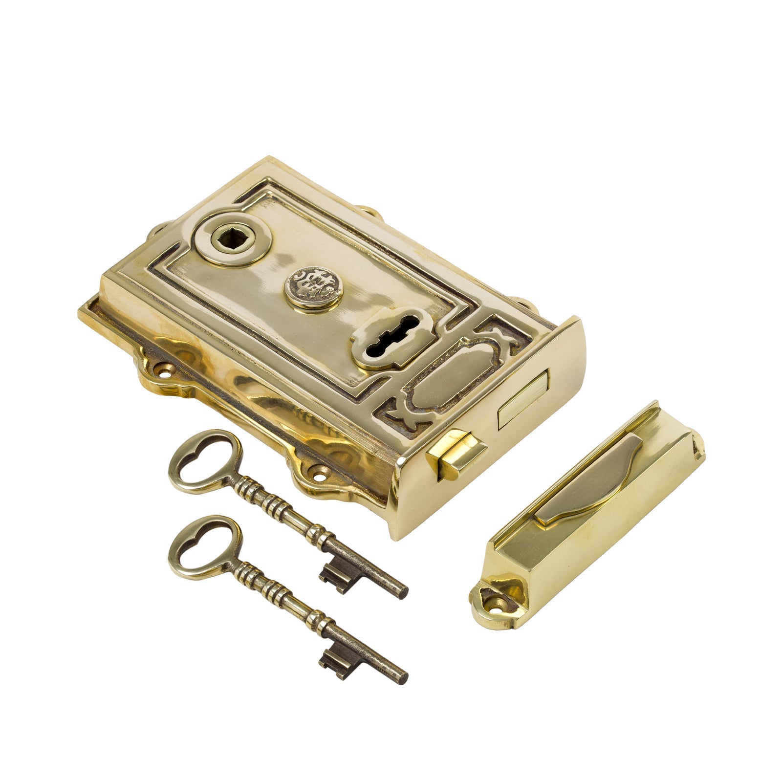 Ornate Brass Rim Lock & Knob Sets