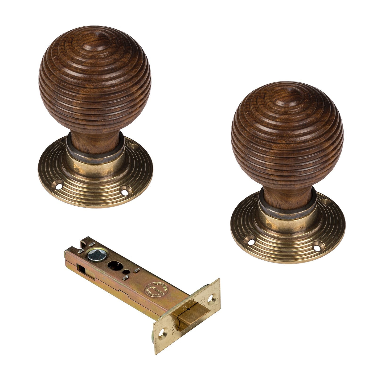 Beehive Door Knobs Rosewood 4 inch Latch Set