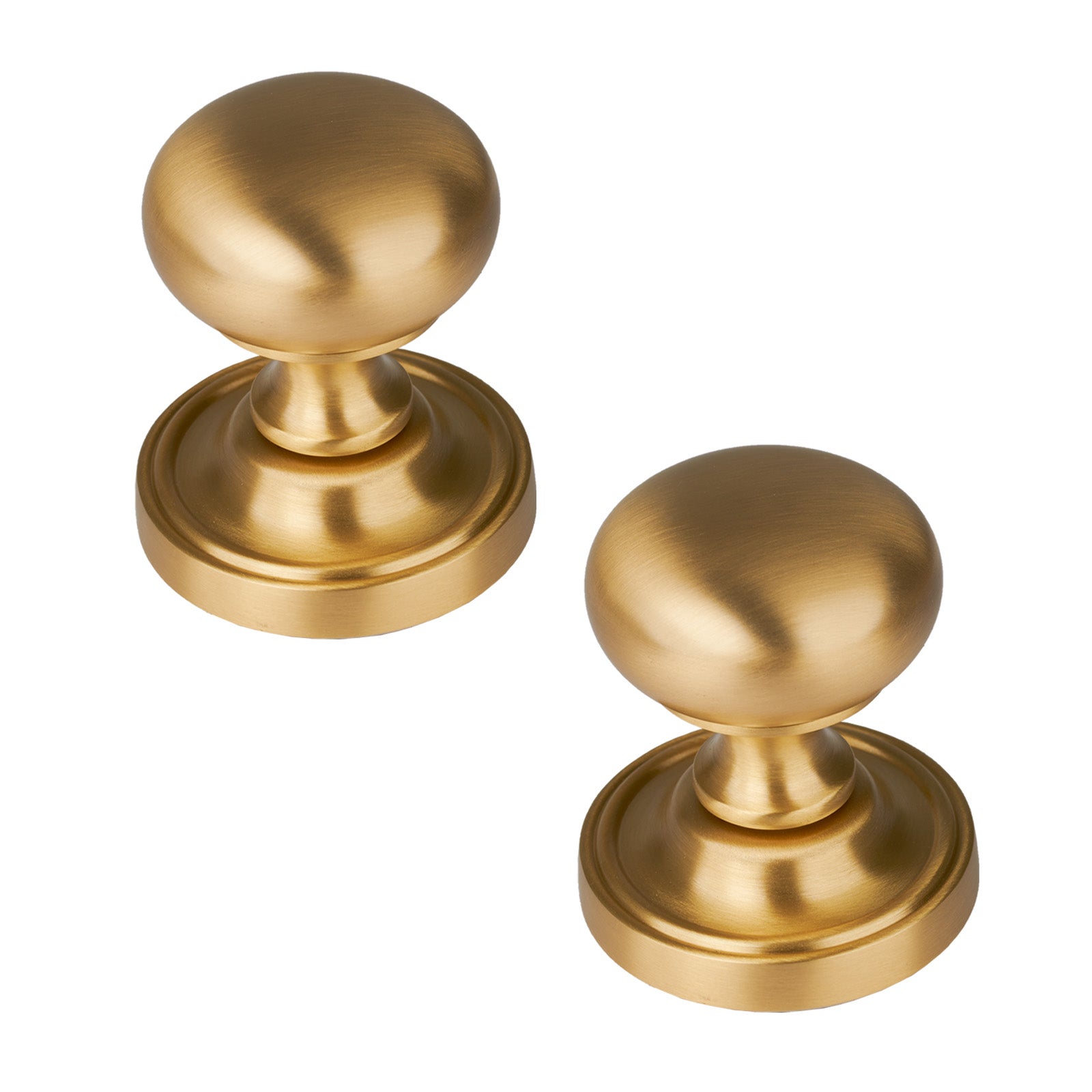 SHOW Hampstead Door Knob on Rose in Satin Brass finish