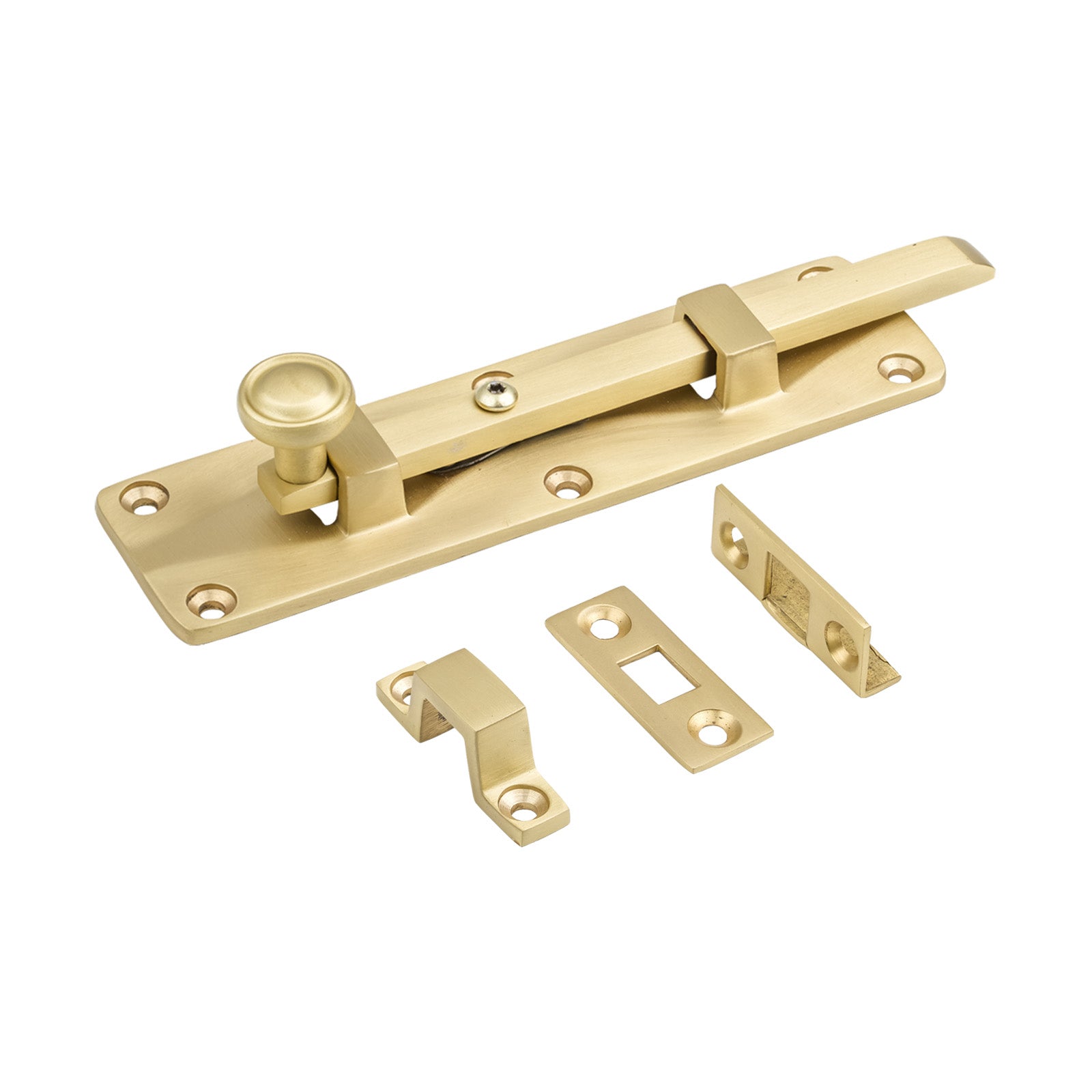 6 Inch Satin Brass Universal Bolt