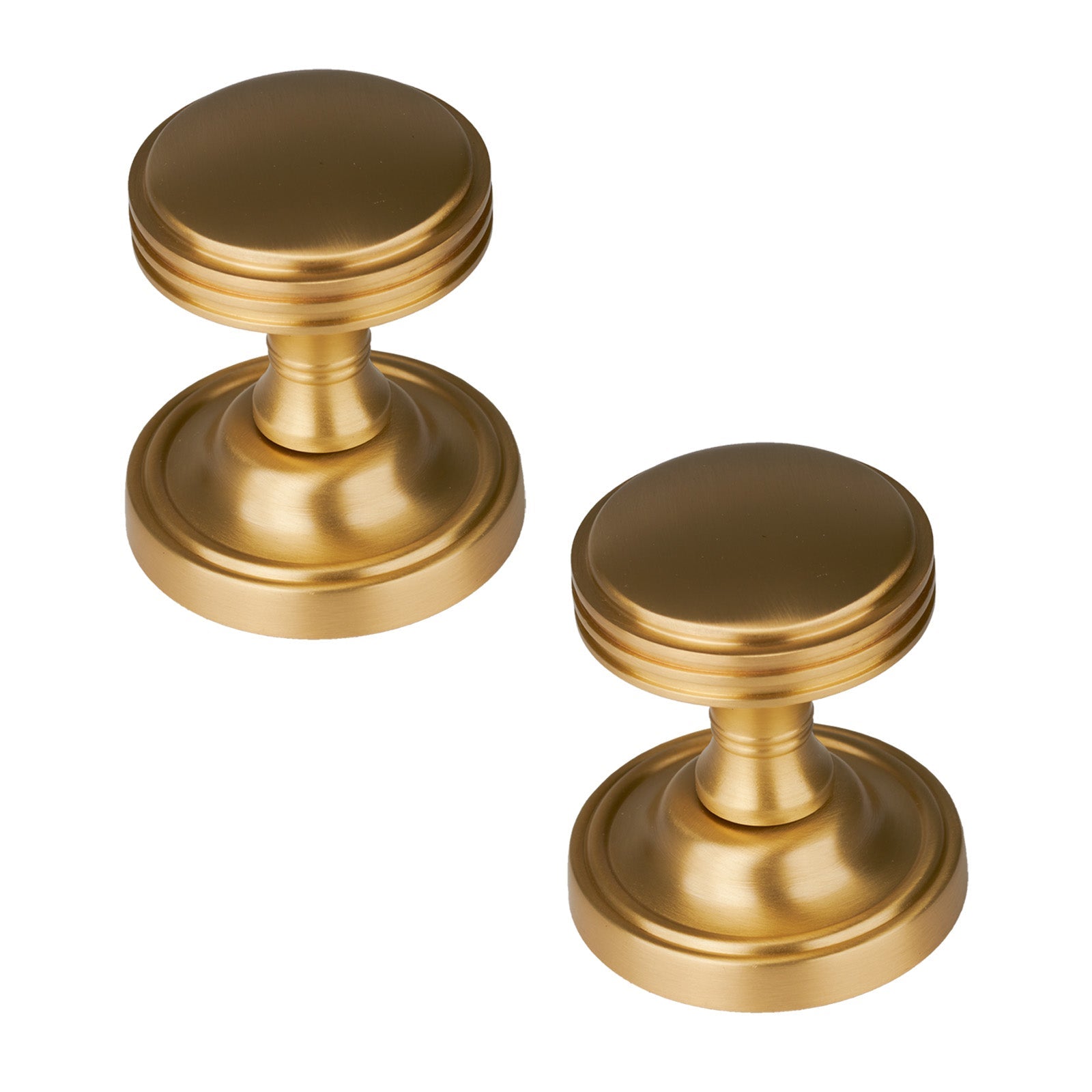 SHOW Whitehall Door Knob on Rose in Satin Brass finish