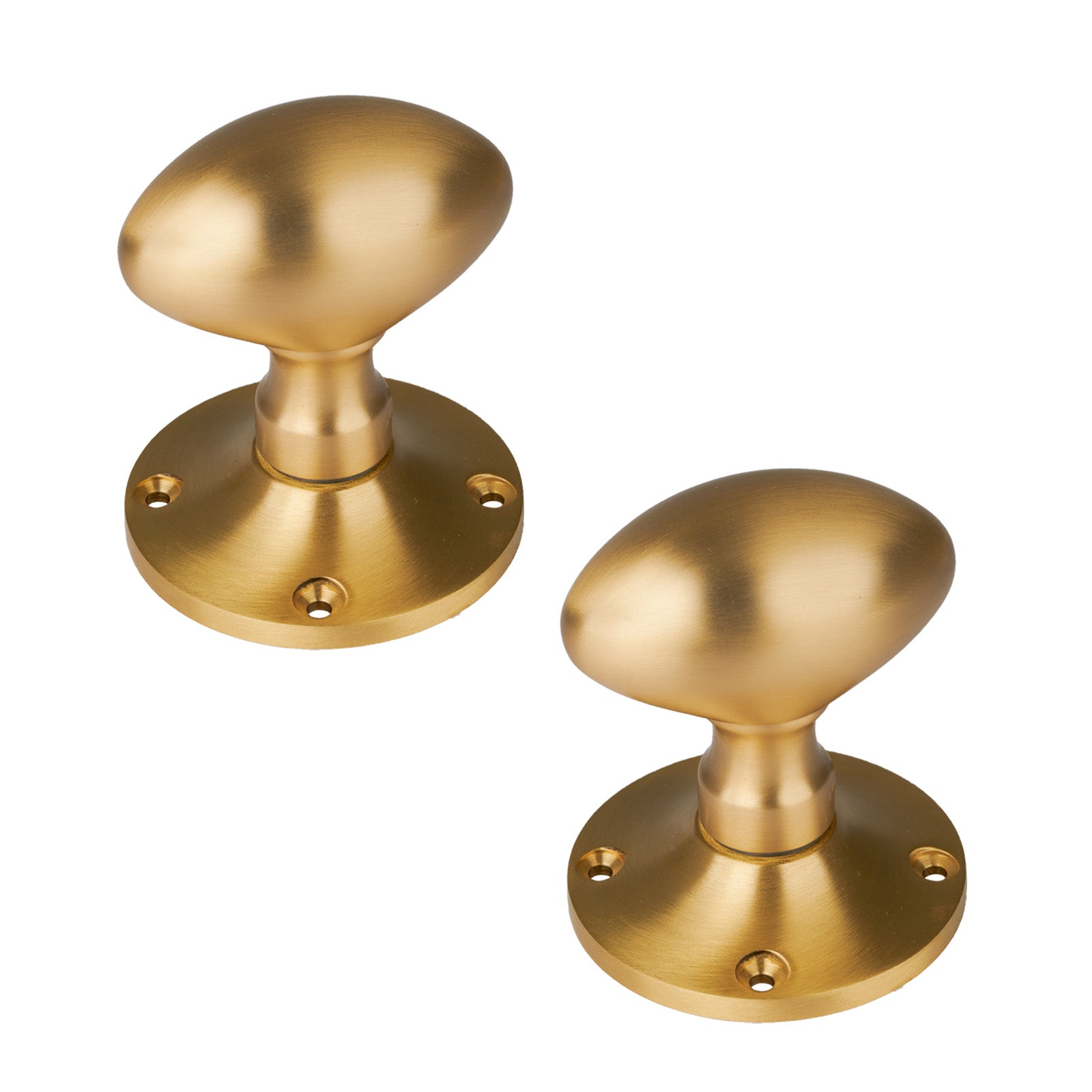 SHOW Mayfair Door Knob on Rose in Satin Brass finish