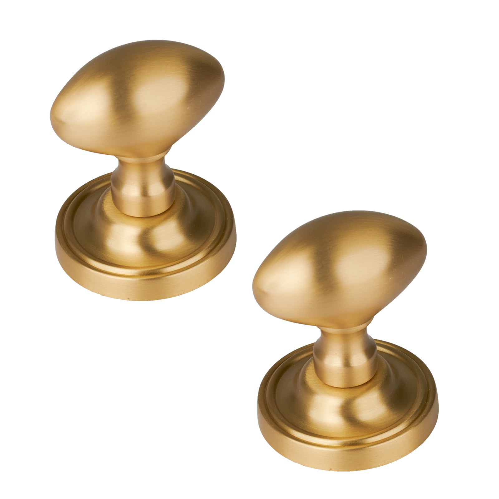 SHOW Chelsea Door Knob on Rose in Satin Brass finish