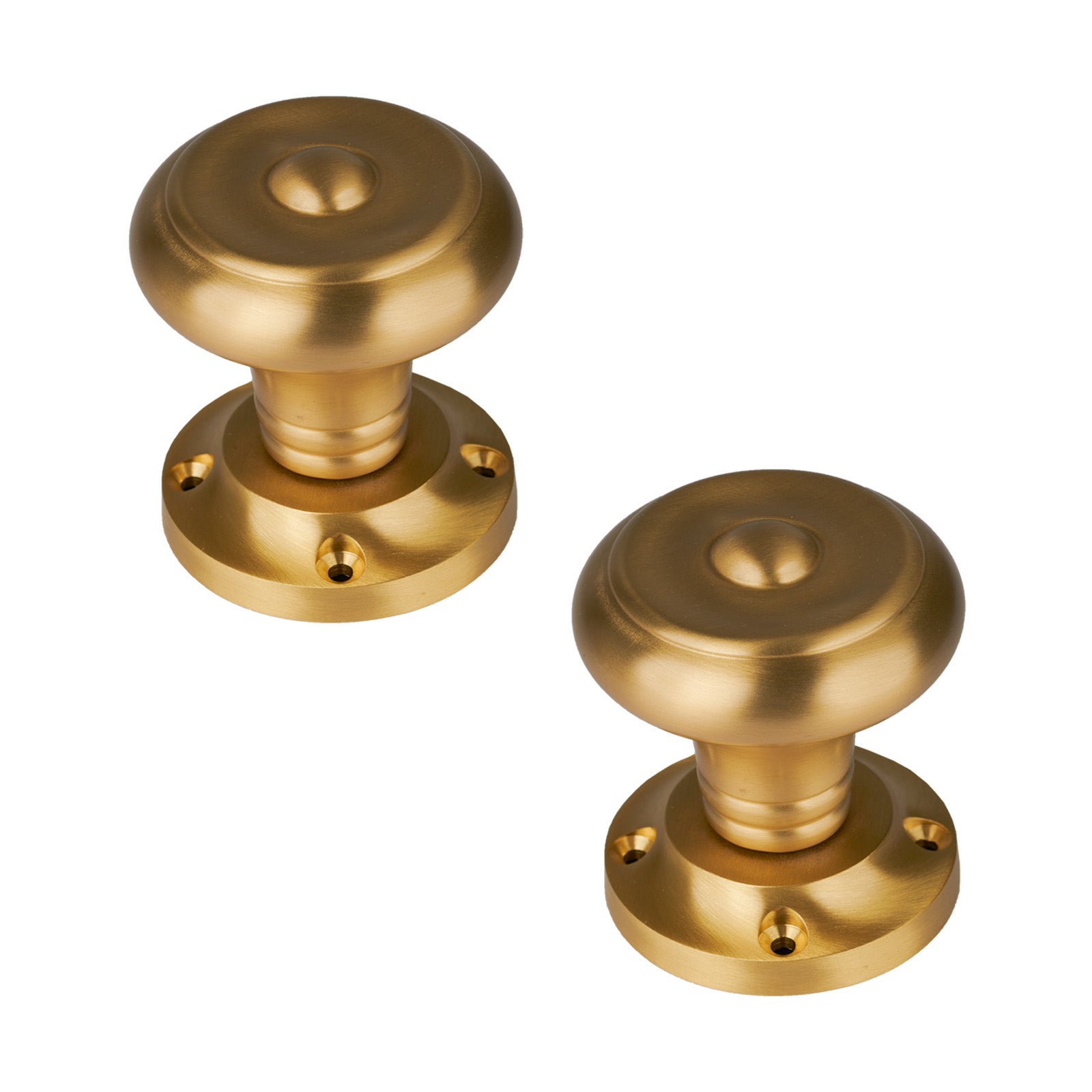 SHOW Aylesbury Door Knob on Rose in Satin Brass finish