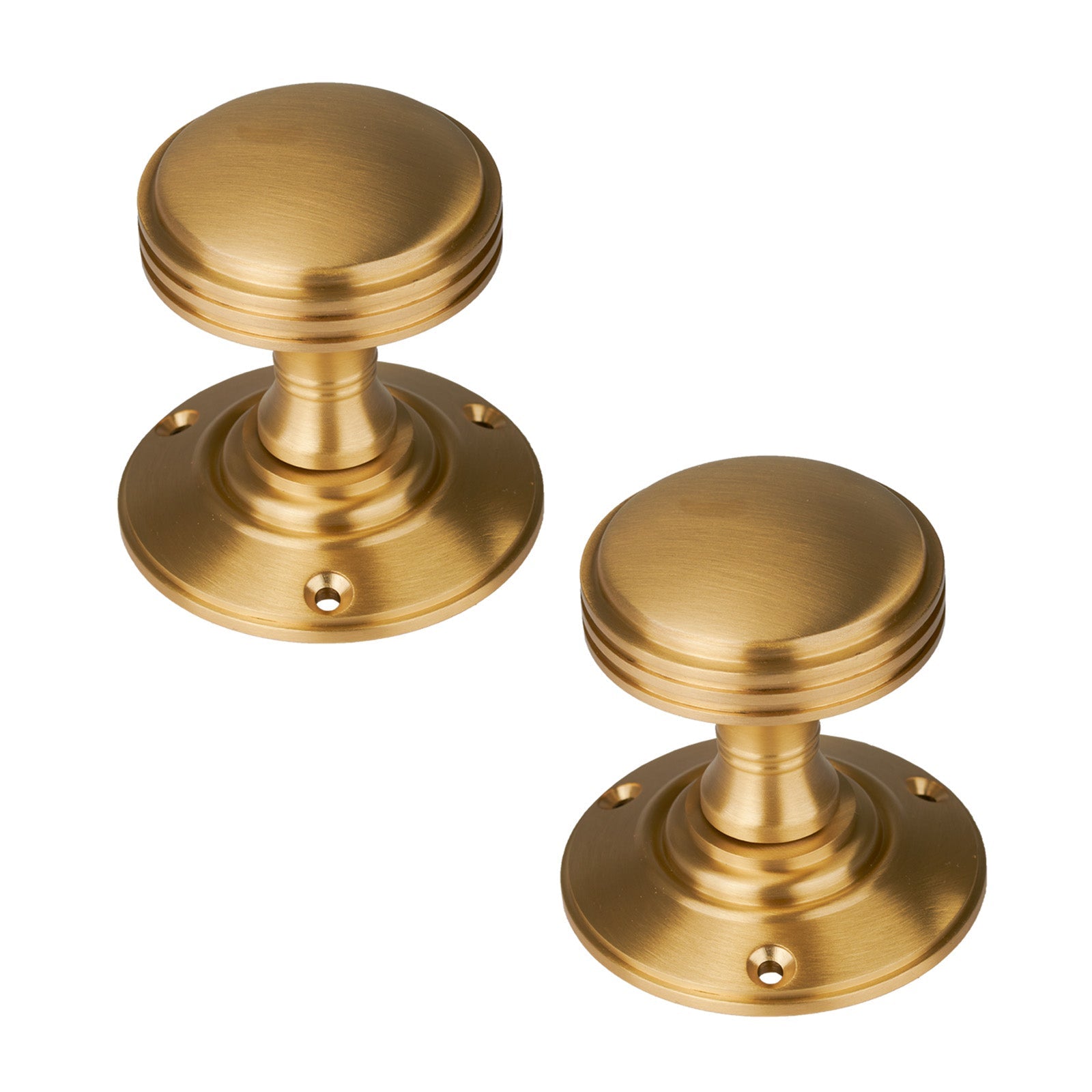 SHOW Richmond Door Knob on Rose in Satin Brass finish