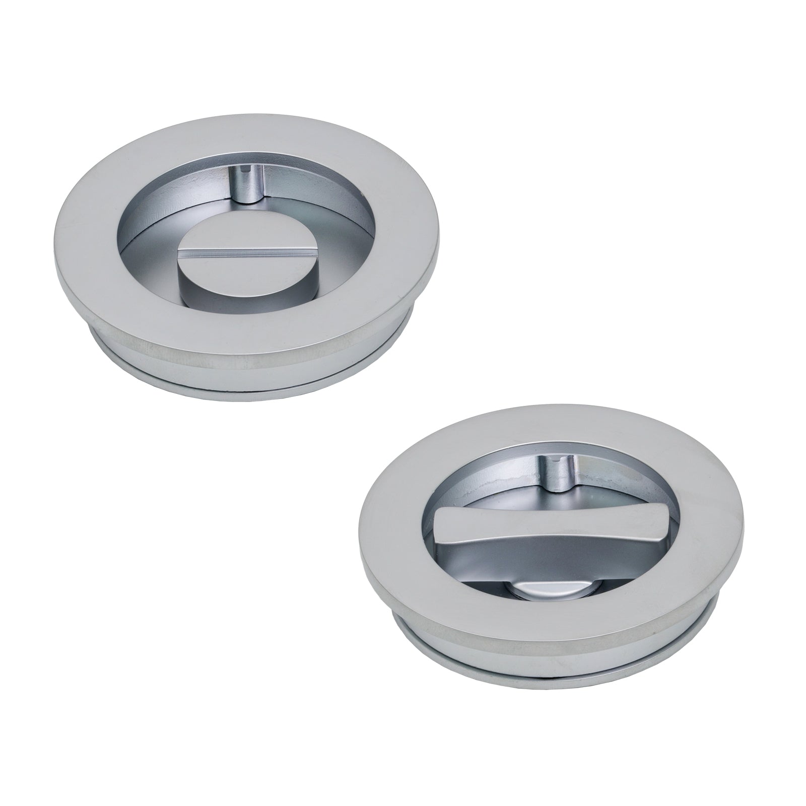 Plain Round Flush Pull - Privacy Set