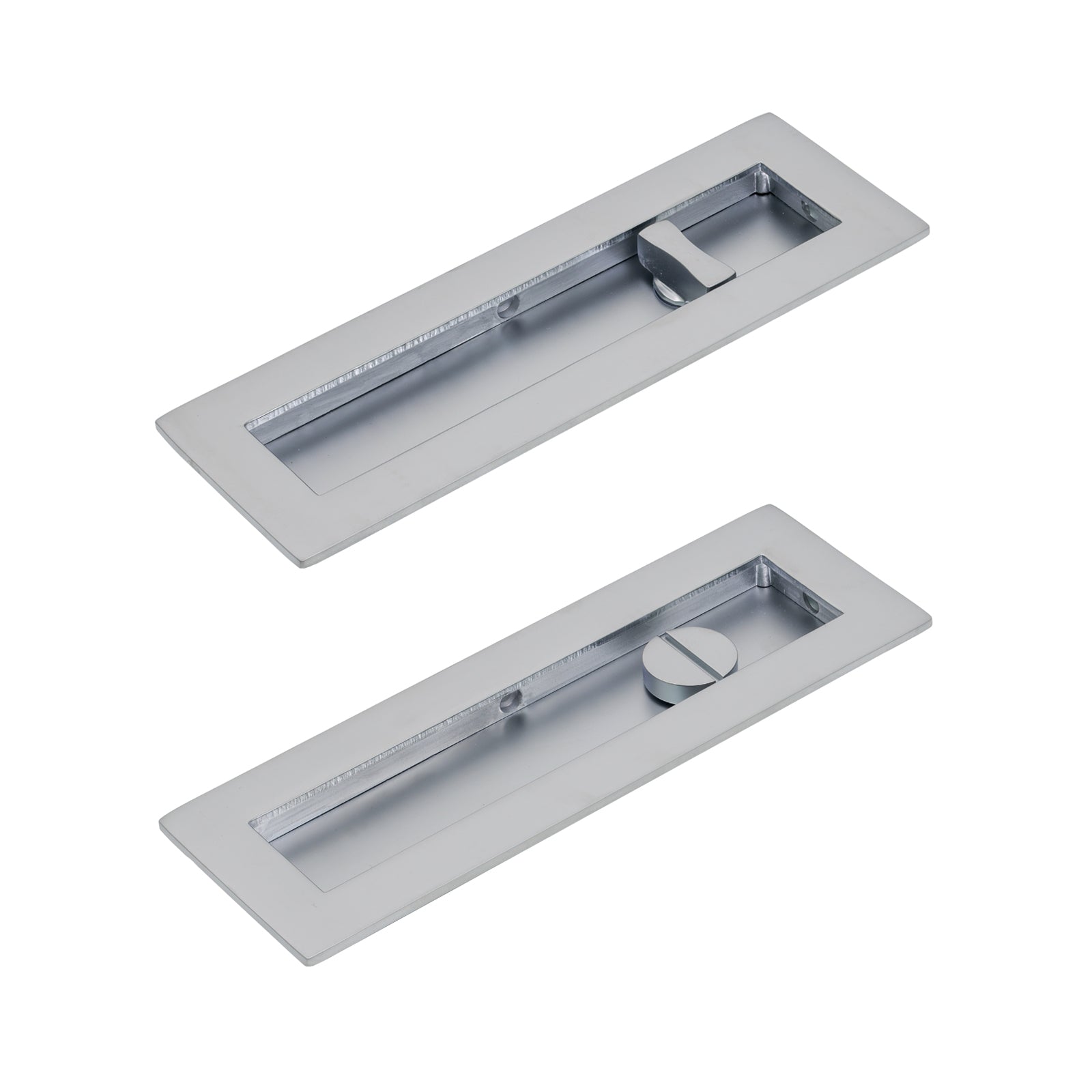 Plain Rectangular Flush Pull - Privacy Set