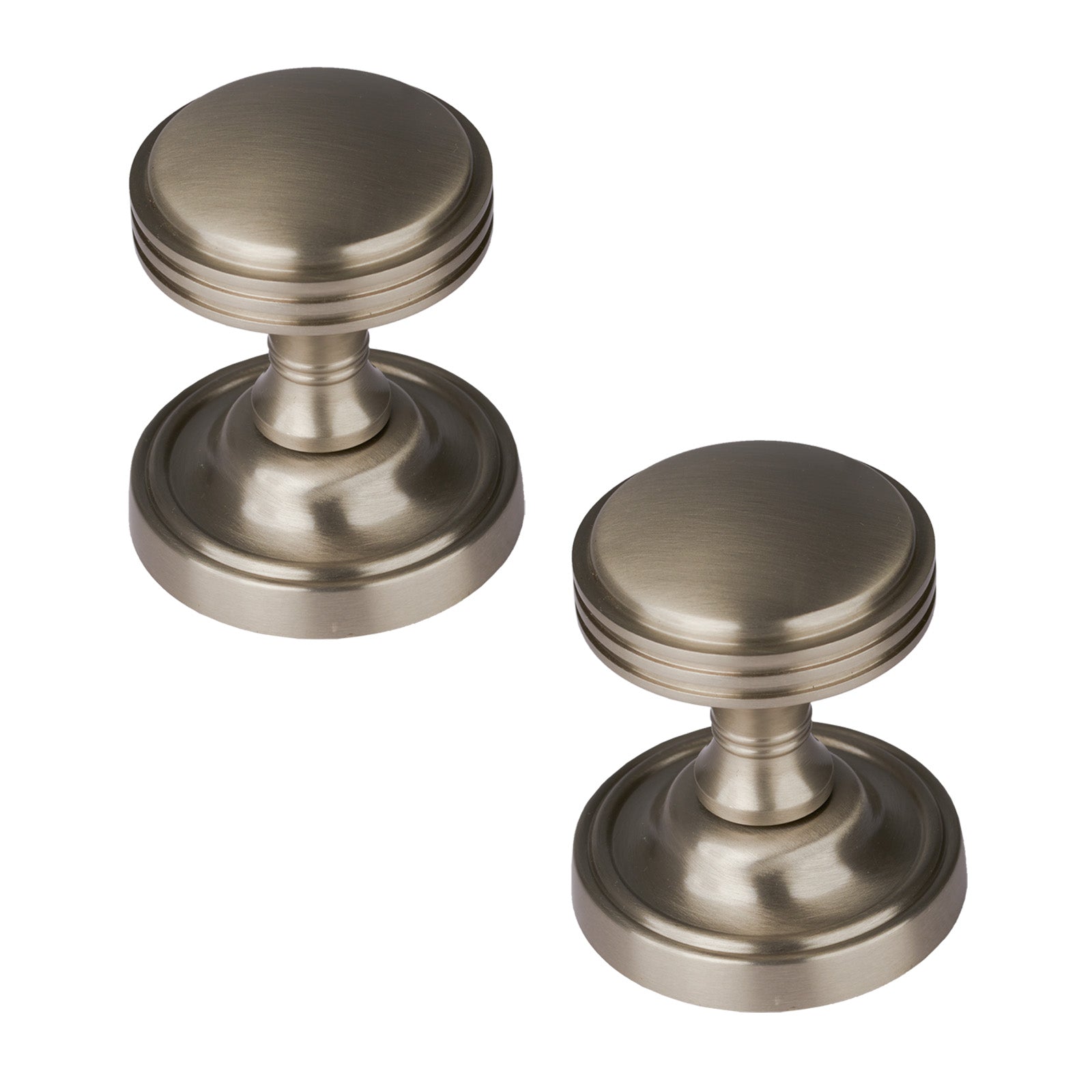 SHOW Whitehall Door Knob on Rose in Satin Nickel finish