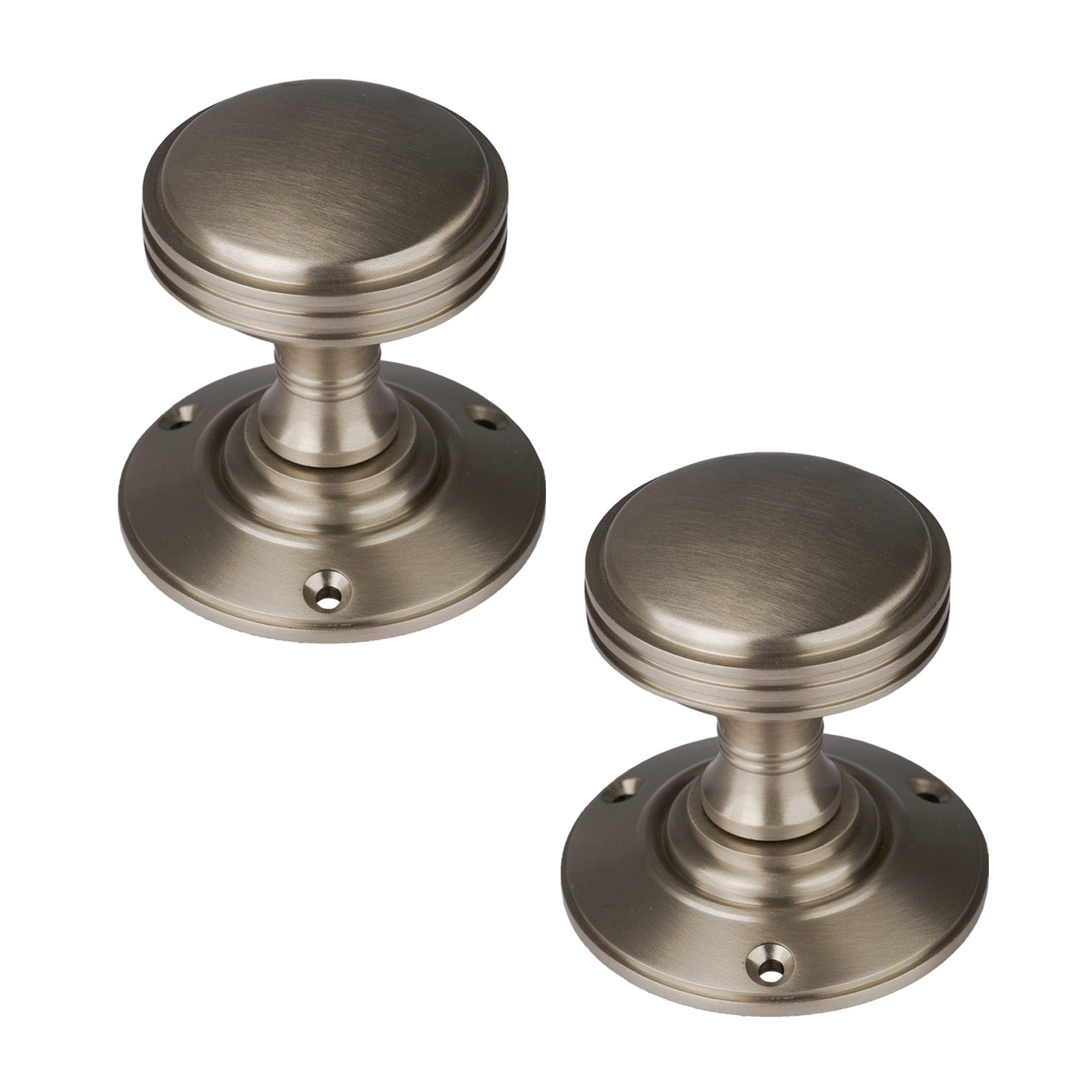 SHOW Richmond Door Knob on Rose in Satin Nickel finish