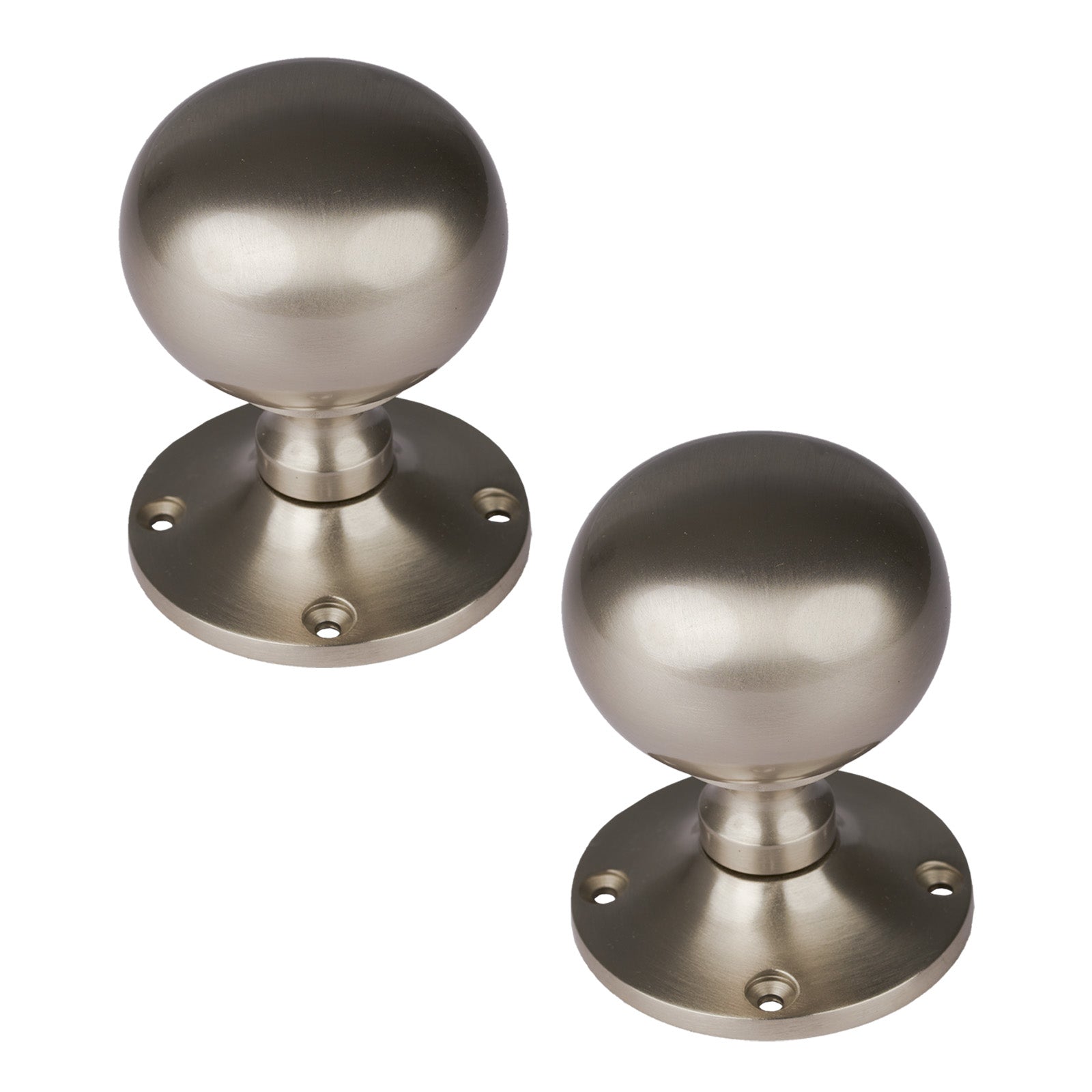 SHOW Westminster Door Knob on Rose in Satin Nickel finish