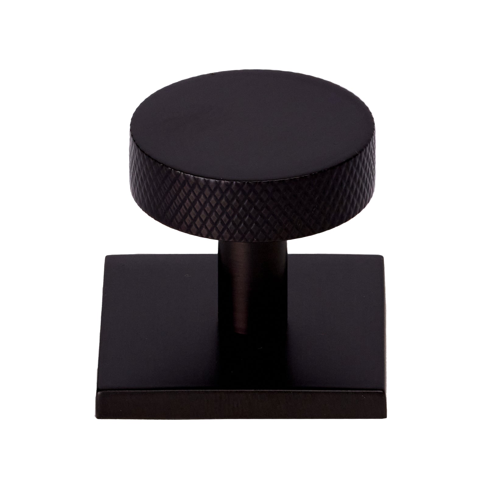 Disc Knurled Cabinet Knobs On Square Backplate