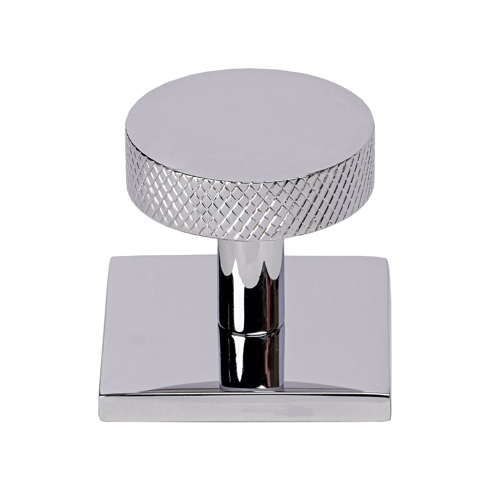 Disc Knurled Cabinet Knobs On Square Backplate