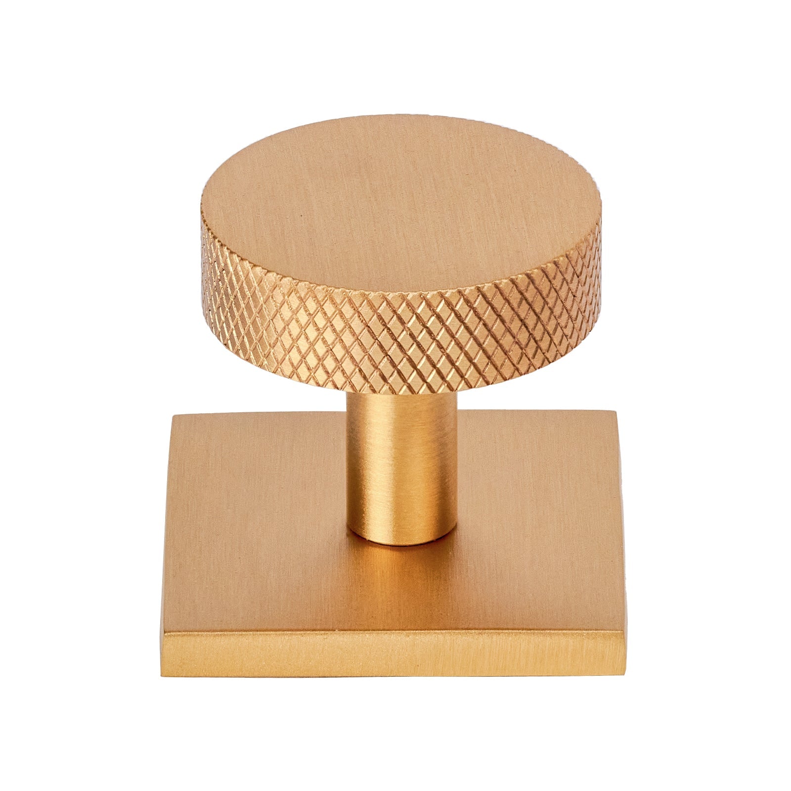 Disc Knurled Cabinet Knobs On Square Backplate