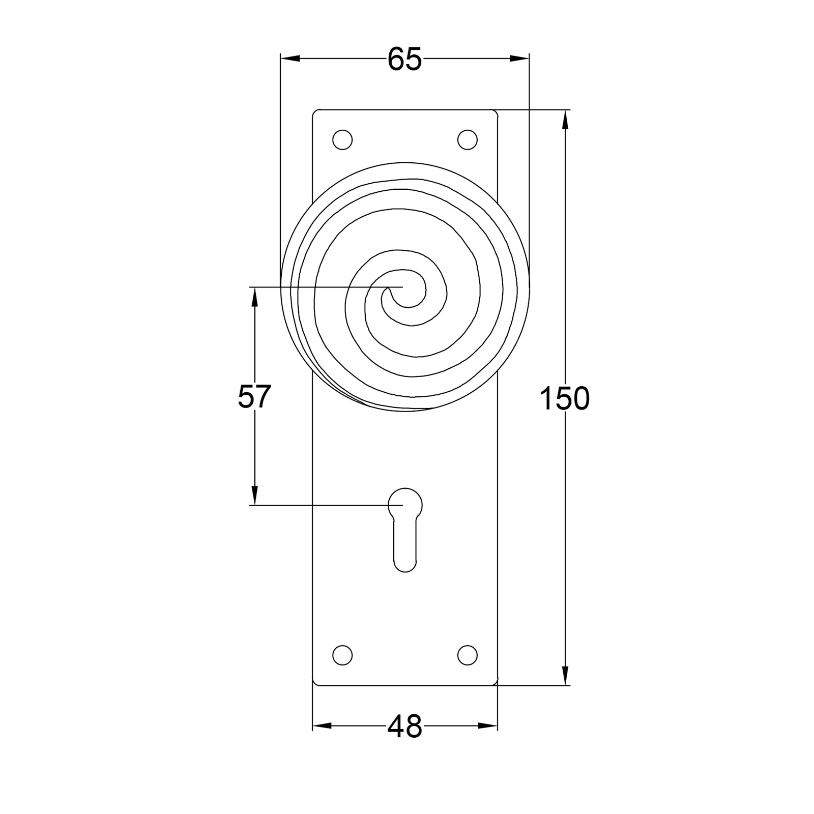 Swirl Pewter Door Knobs On Narrow Backplate lock SHOW