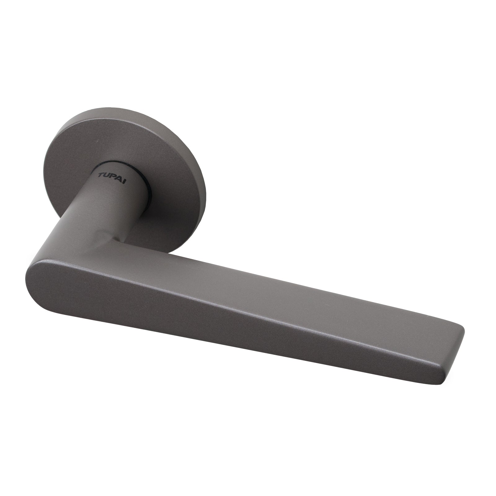 Tupai Pico Lever on Round Rose Door Handle in Titan Finish SHOW