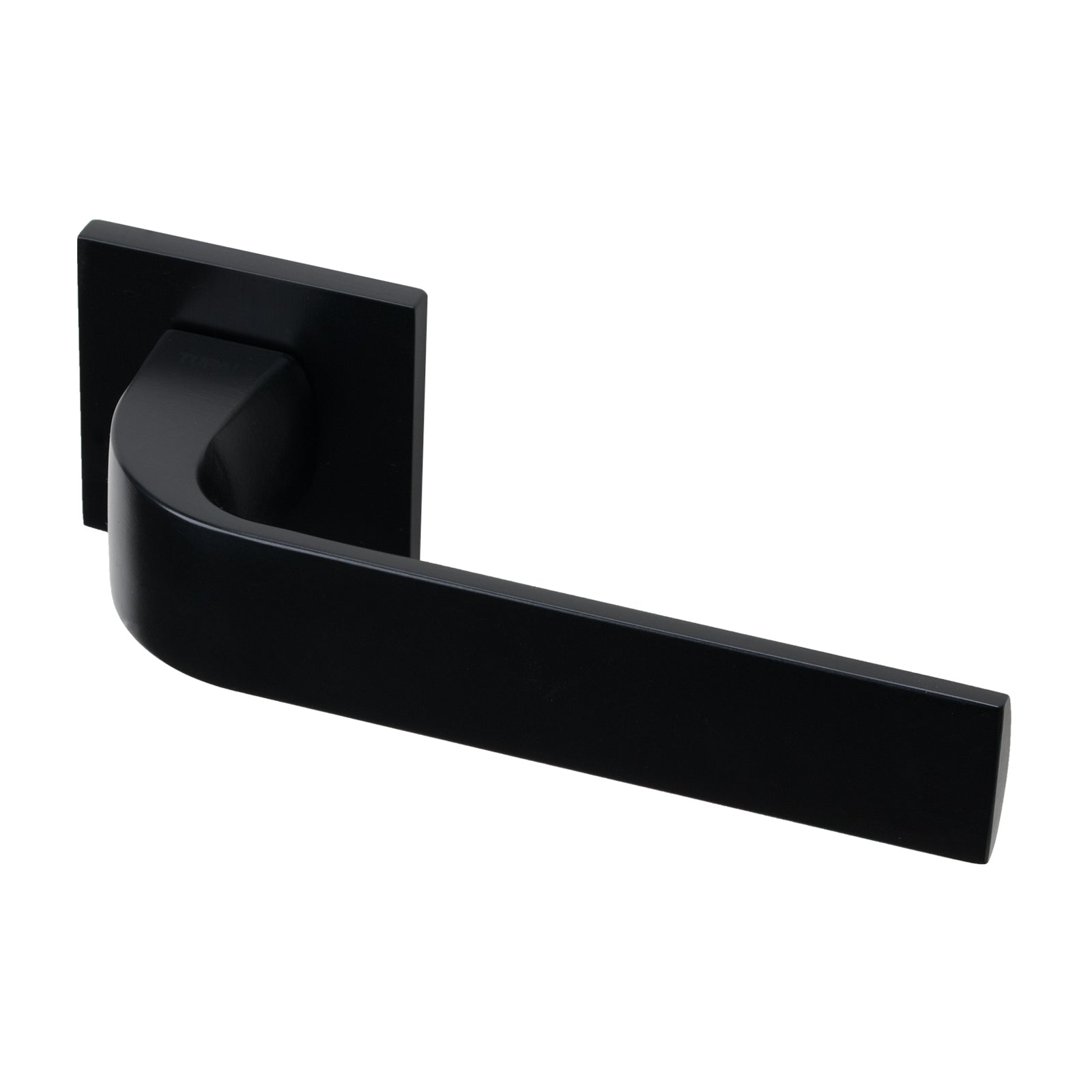 Tupai Ruivo Lever on Square Rose Door Handle in Black Pearl Finish SHOW