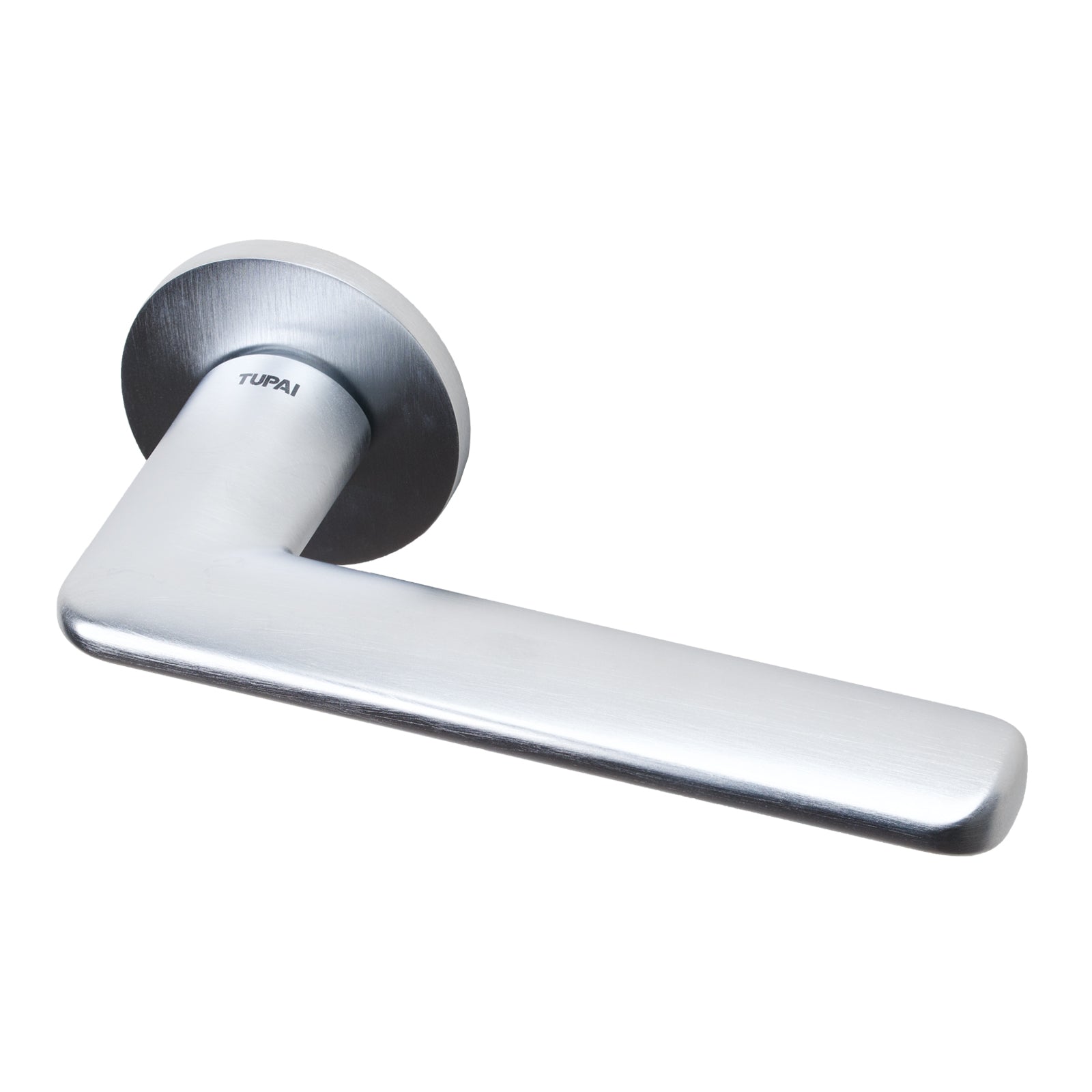 SHOW Satin Chrome Nevosa Door Handle on Round Rose 