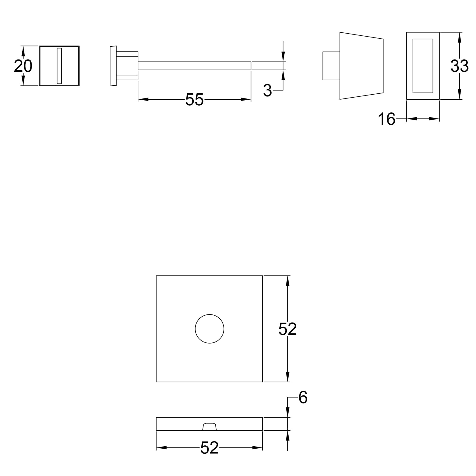 Simple Dimension Drawing of Tupai Pebbles bathroom turn and release SHOW