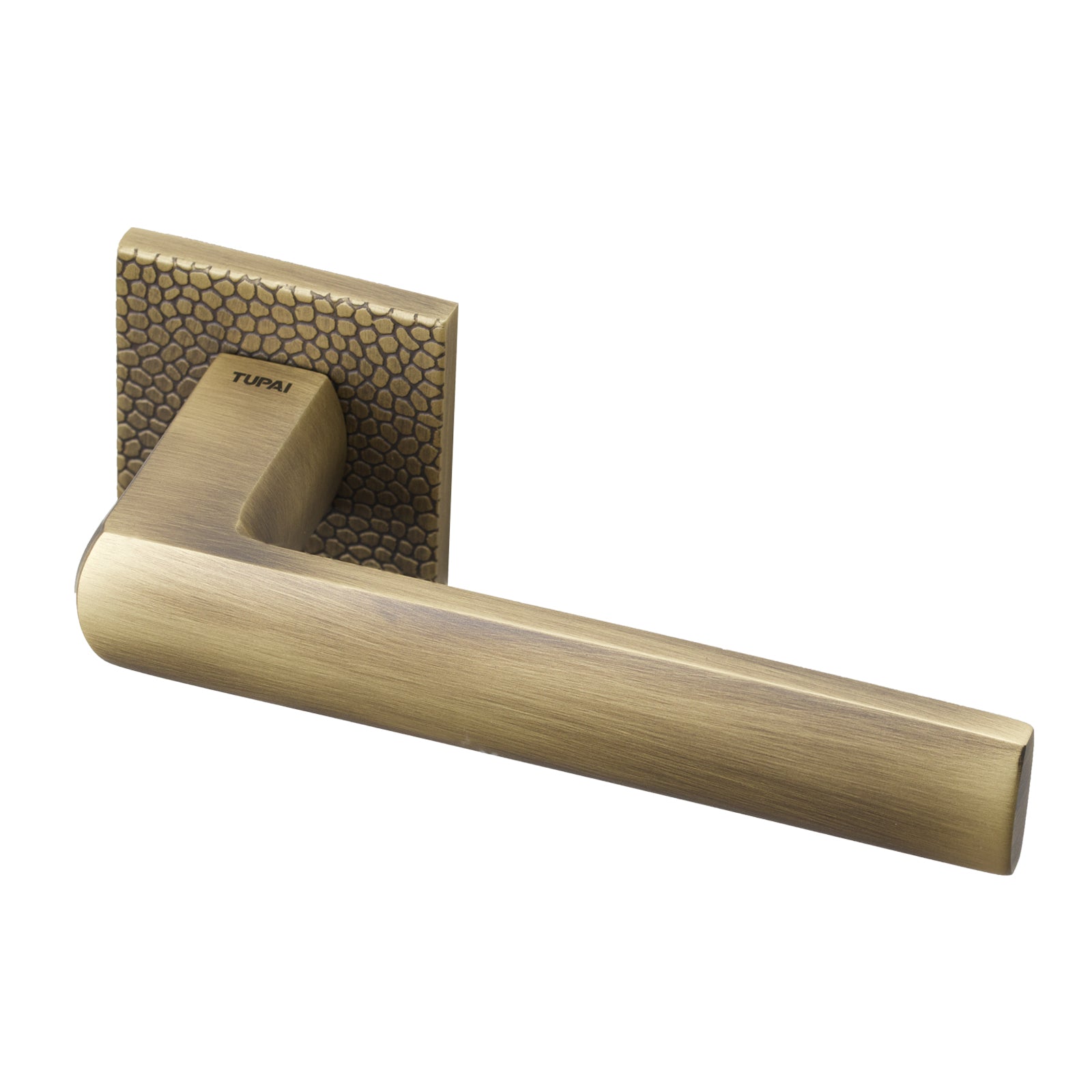 Coroto Pebbles Texture Lever on Rose Door Handle in Antique Brass Finish SHOW