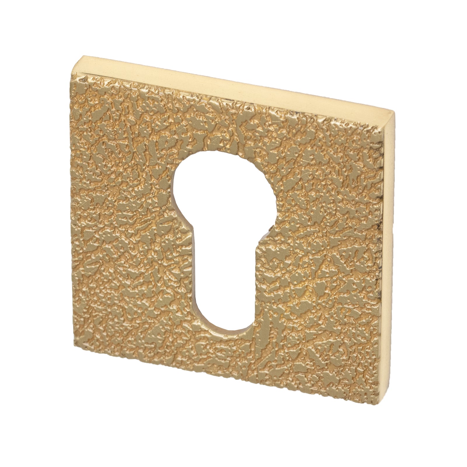 Tupai Euro Profile escutcheons with organic leather affect in Polished/Satin Brass Finish SHOW