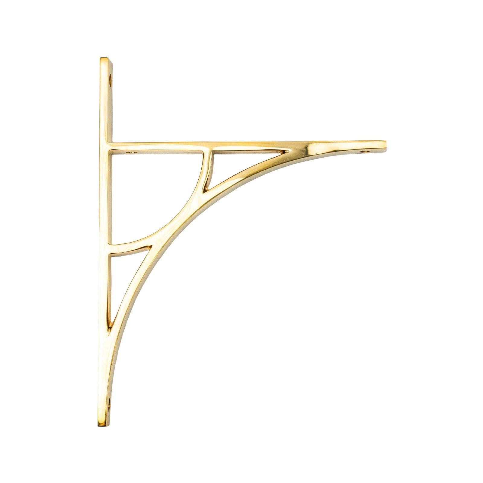 260mm Polished Brass Tyne Shelf Bracket