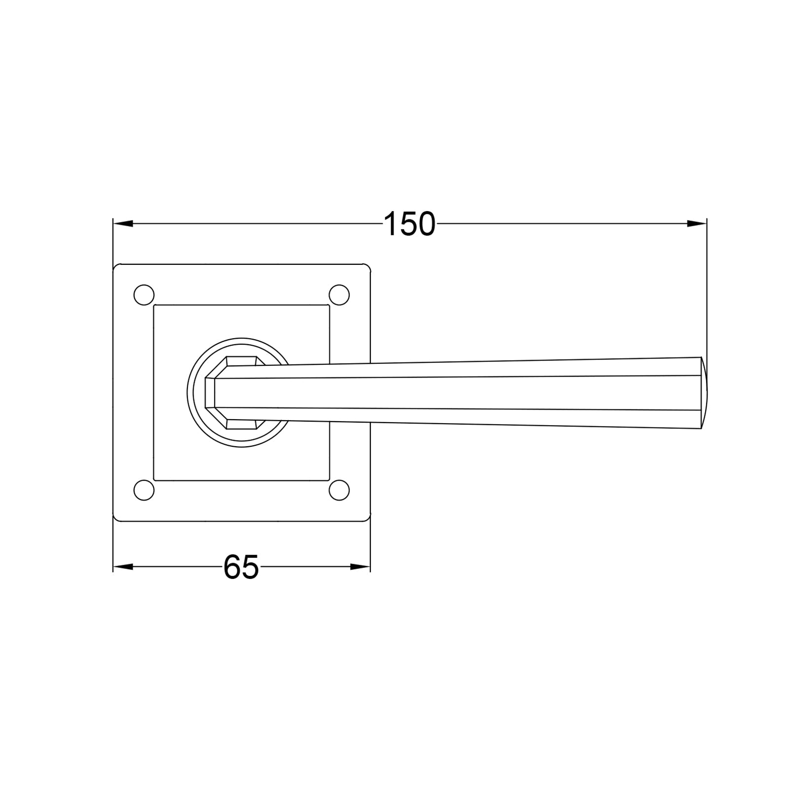 Tunstall Pewter Door Handles On Square Rose JPEG Drawing SHOW