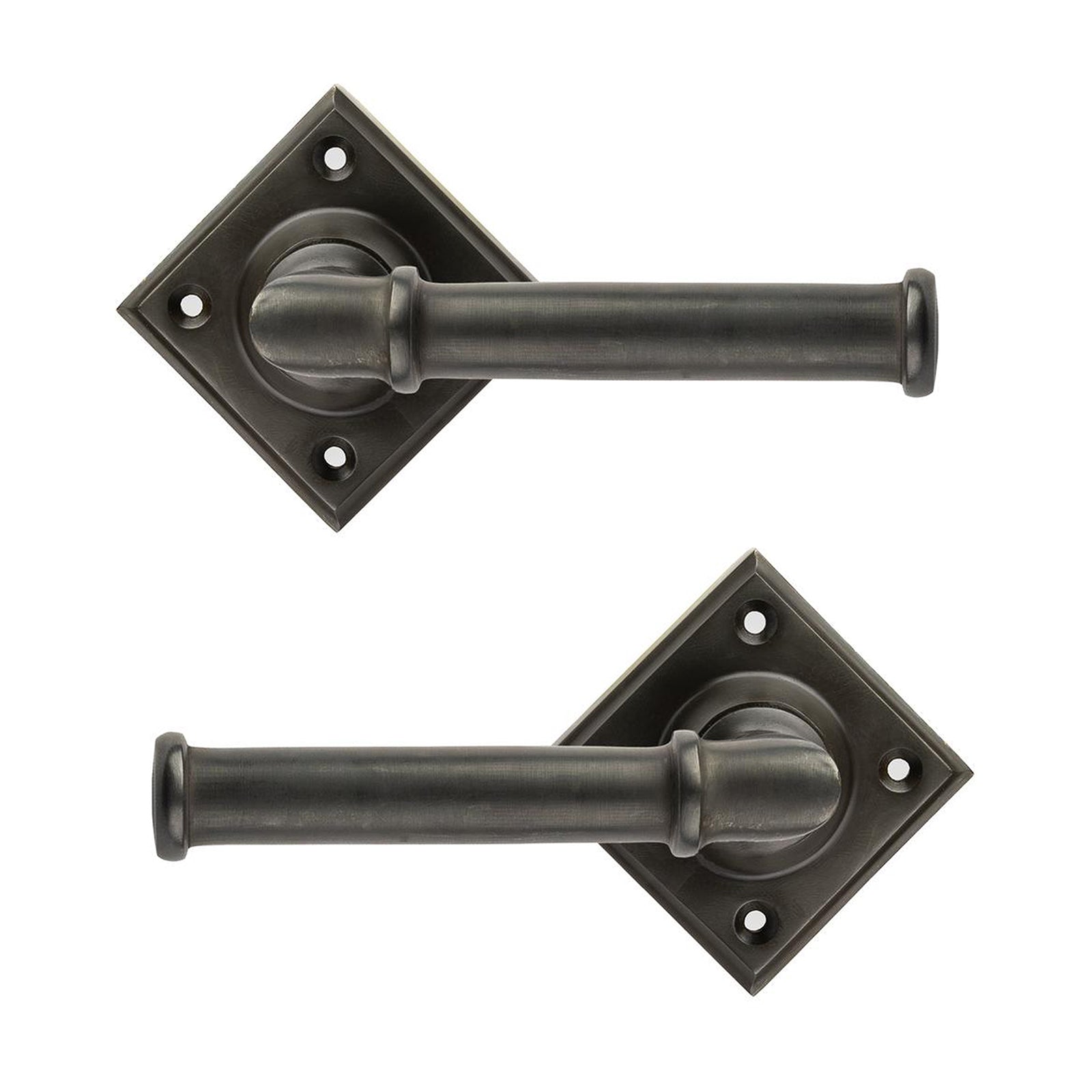 Diamond Rose Turned Door Handles - Oil Rubbed Bronze