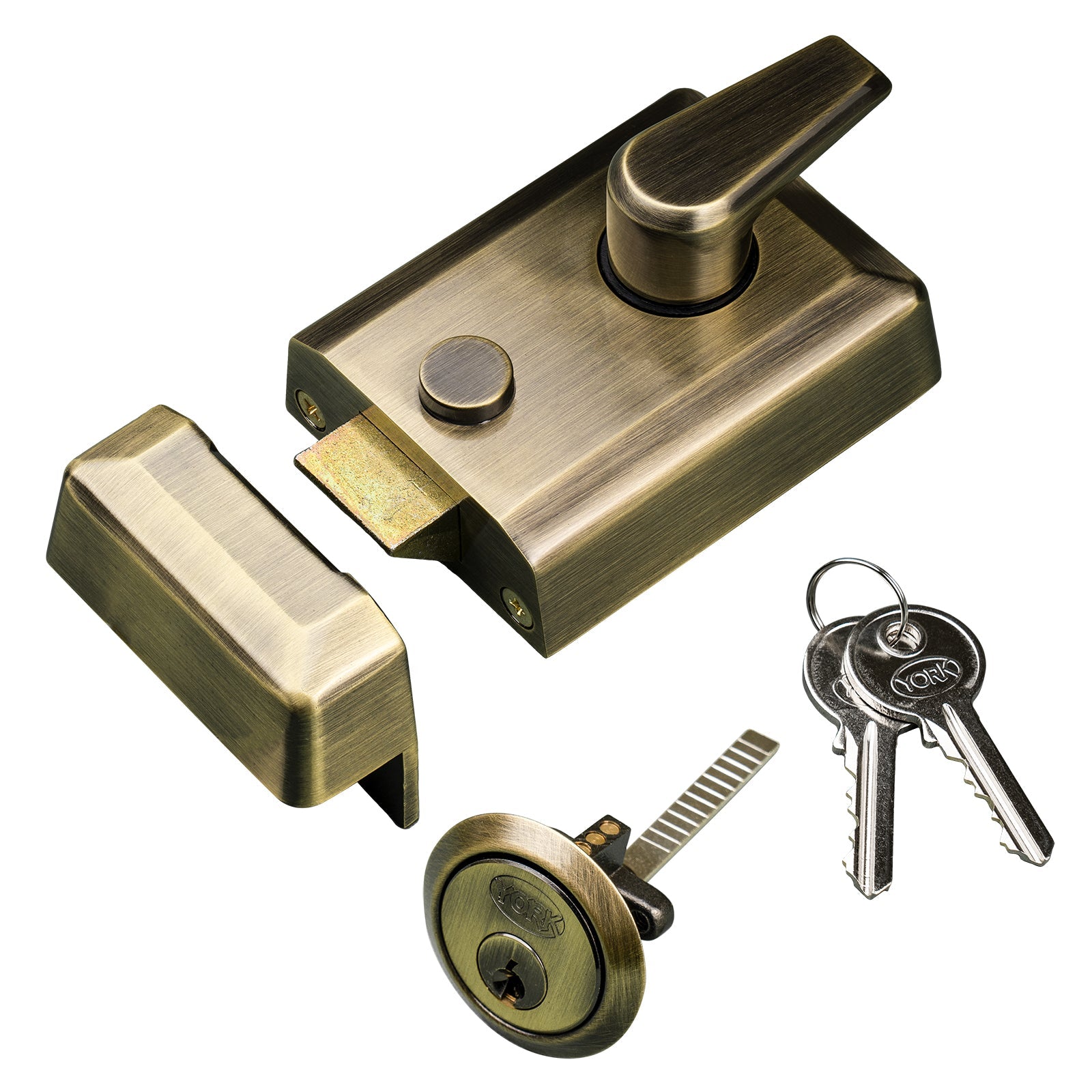 60mm night latch with york cylinder latch